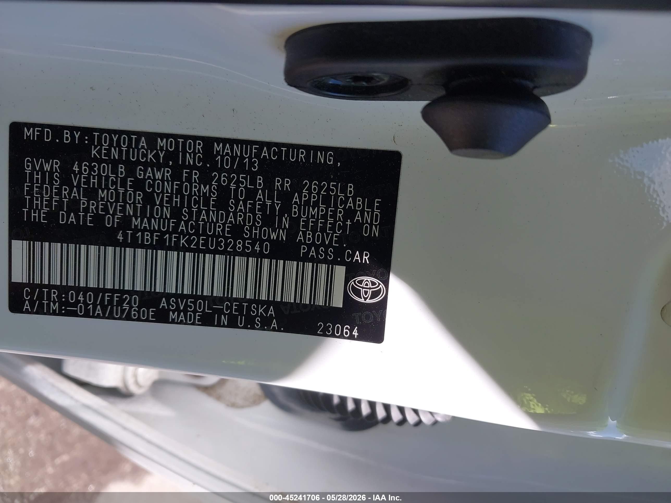 2014 Toyota Camry Se Белый vin: 4T1BF1FK2EU328540