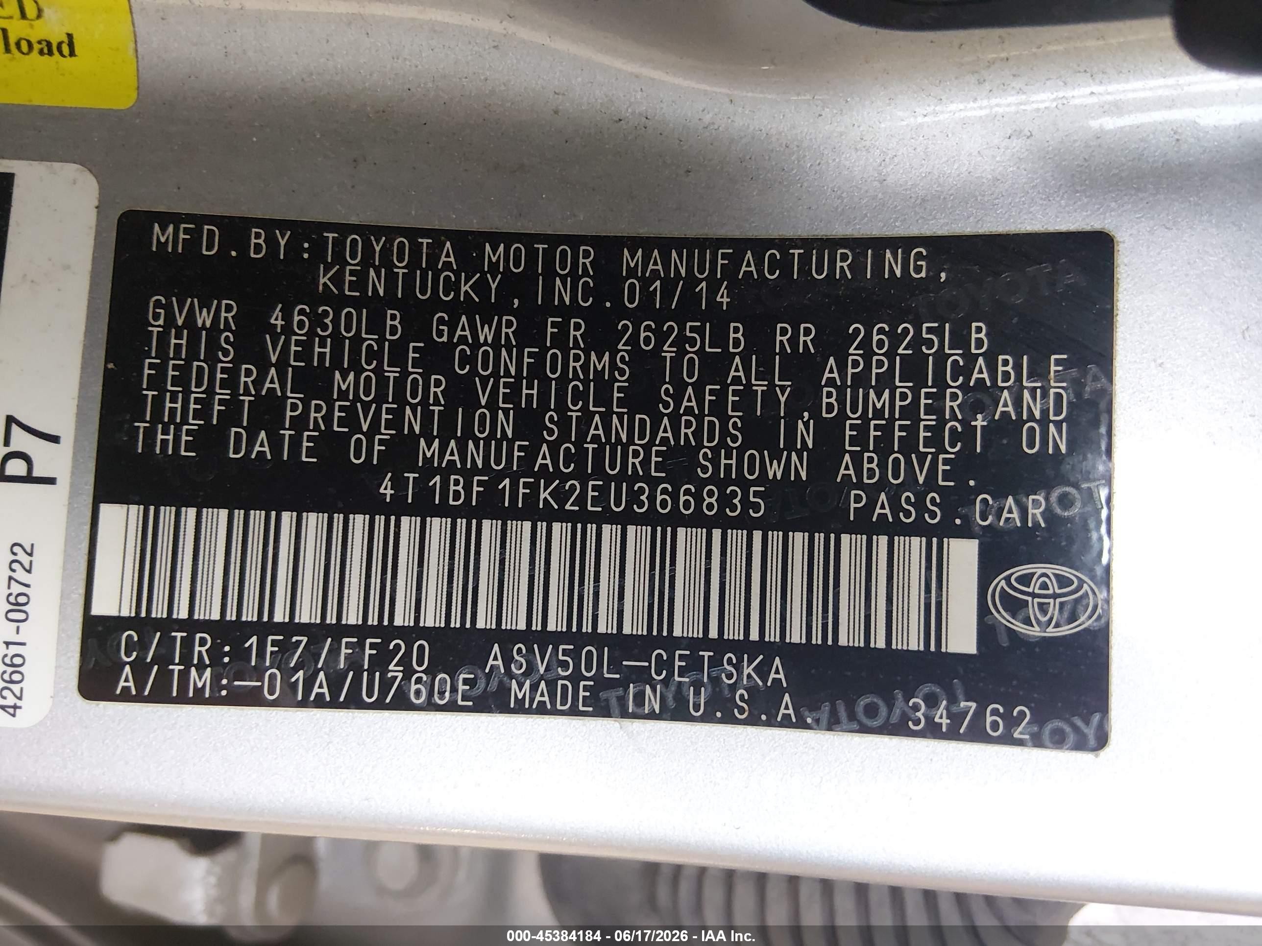 2014 Toyota Camry Se Серебряный vin: 4T1BF1FK2EU366835