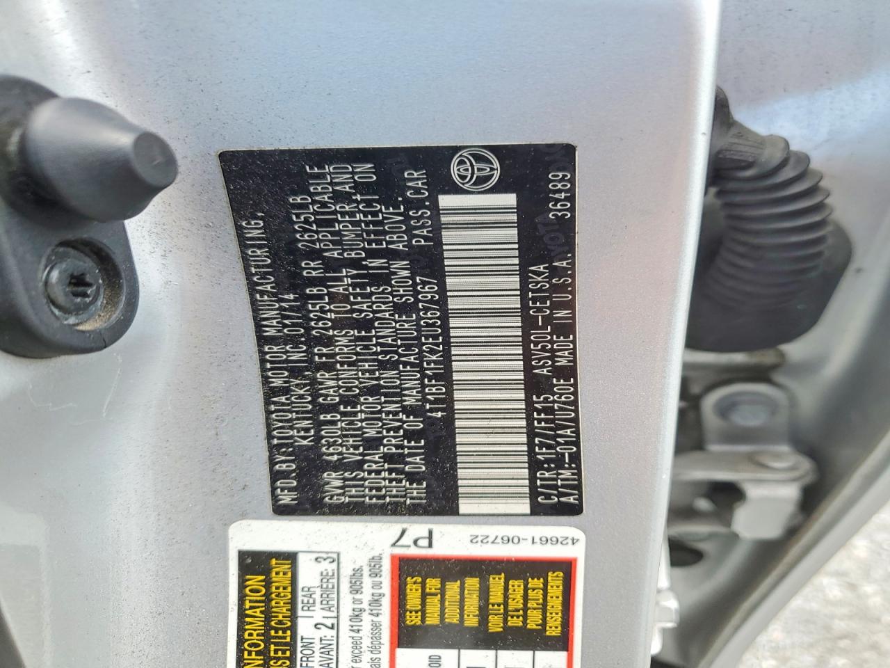 2014 Toyota Camry Se Silver vin: 4T1BF1FK2EU367967