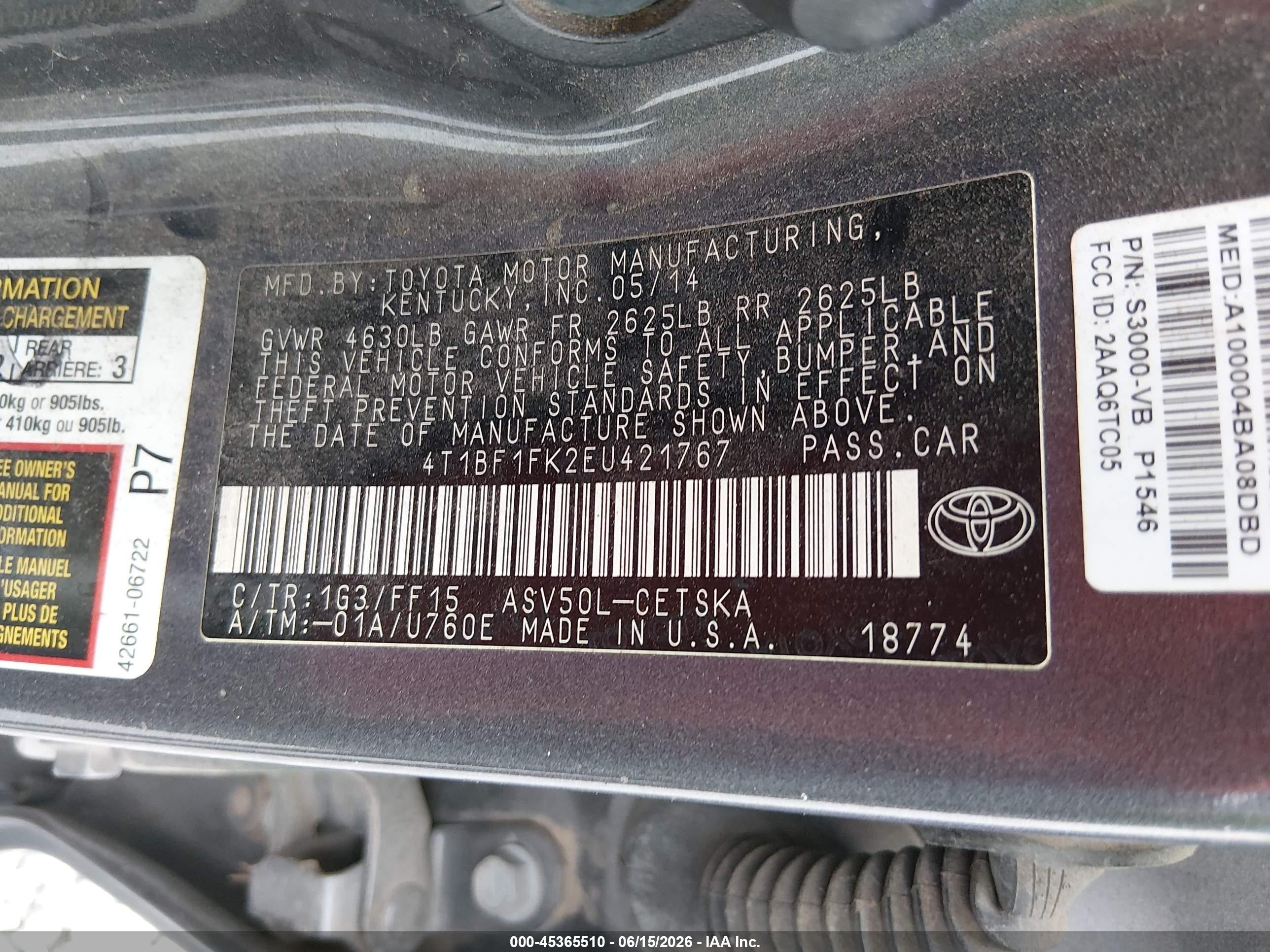 2014 Toyota Camry Se Black vin: 4T1BF1FK2EU421767