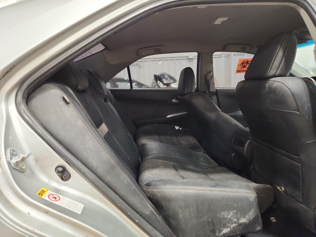 2014 Toyota Camry Se Silver vin: 4T1BF1FK2EU427665 Damage: Left Rear Seat Cushion, Loose, Repair Required