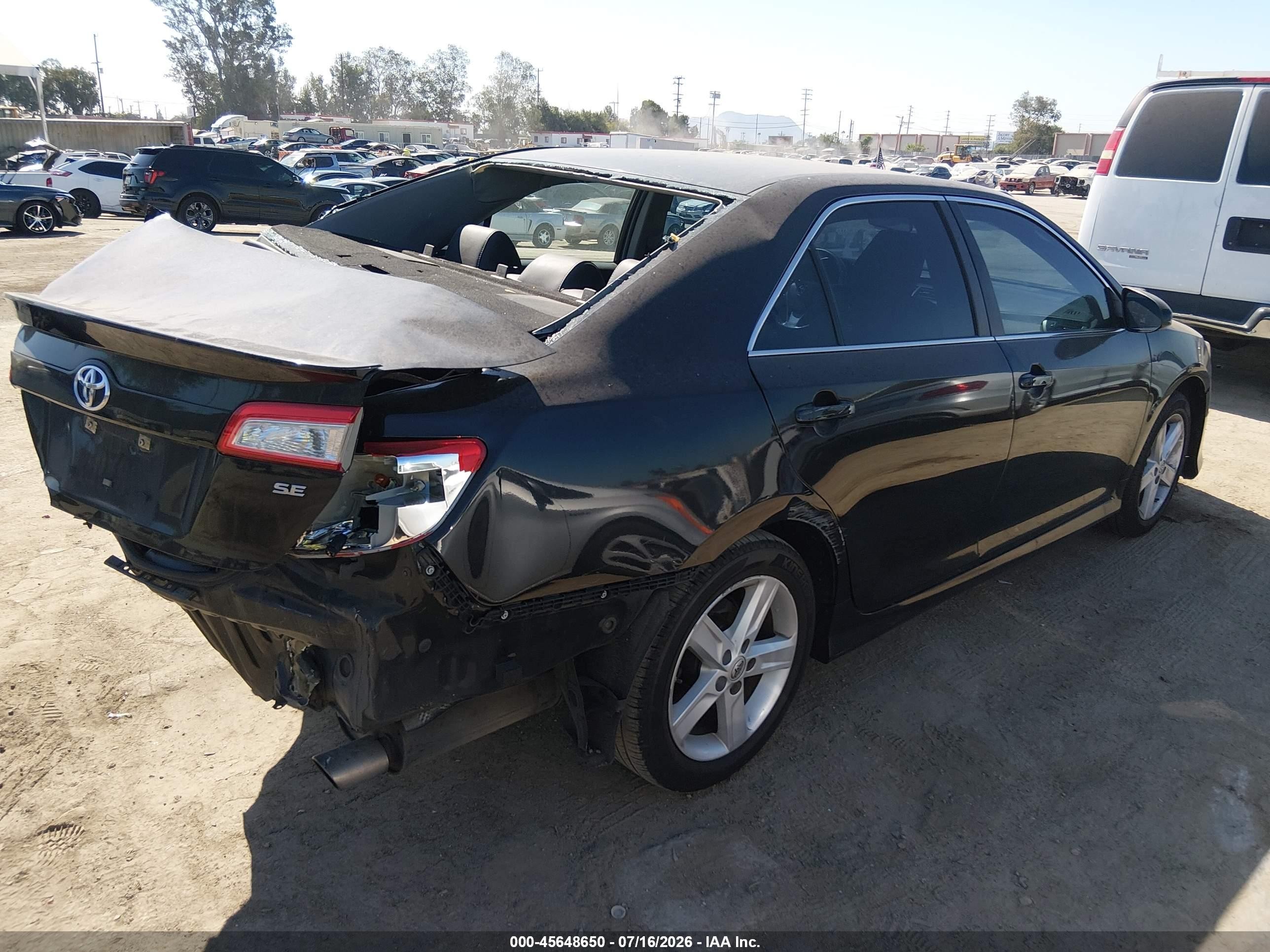 2014 Toyota Camry Se Black vin: 4T1BF1FK2EU430145