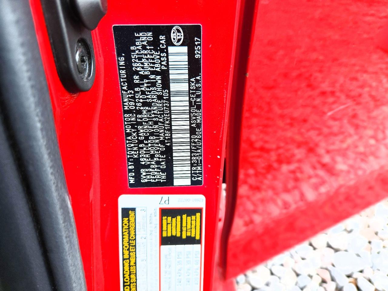 2014 Toyota Camry Se Red vin: 4T1BF1FK2EU737105