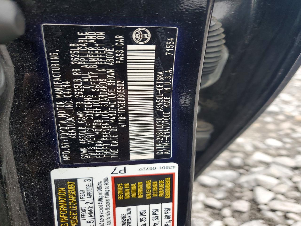 2014 Toyota Camry Se Black vin: 4T1BF1FK2EU805502