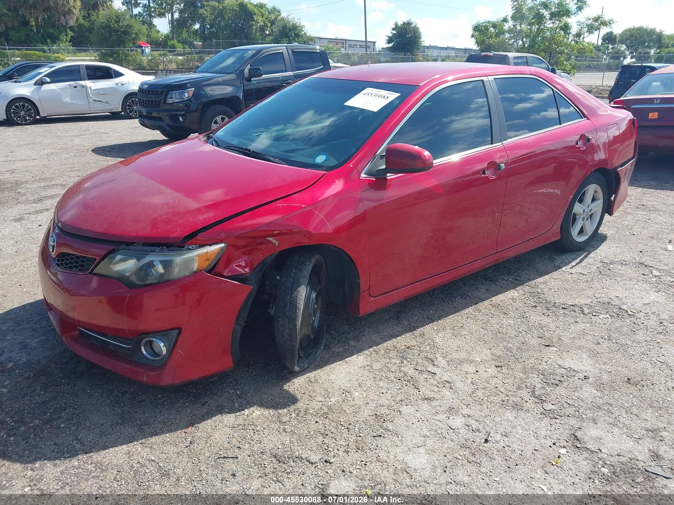 2014 Toyota Camry Se Red vin: 4T1BF1FK2EU822896