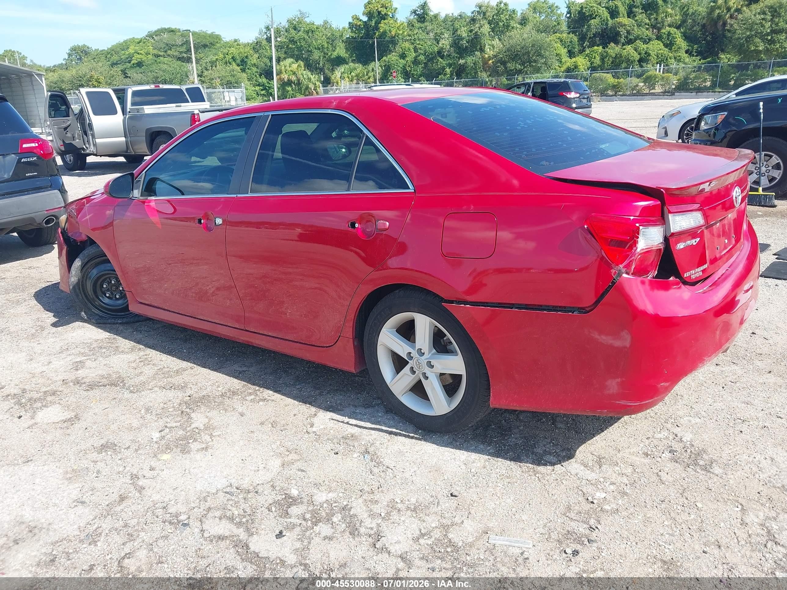 2014 Toyota Camry Se Red vin: 4T1BF1FK2EU822896