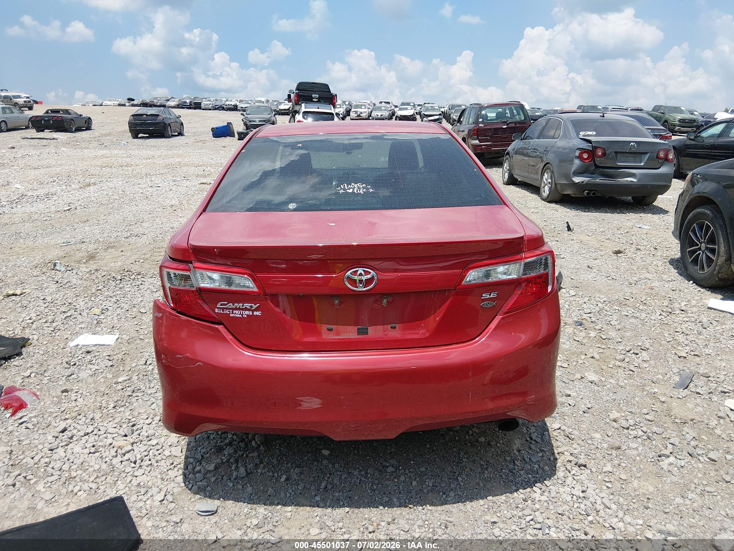 2014 Toyota Camry Se Red vin: 4T1BF1FK2EU835972