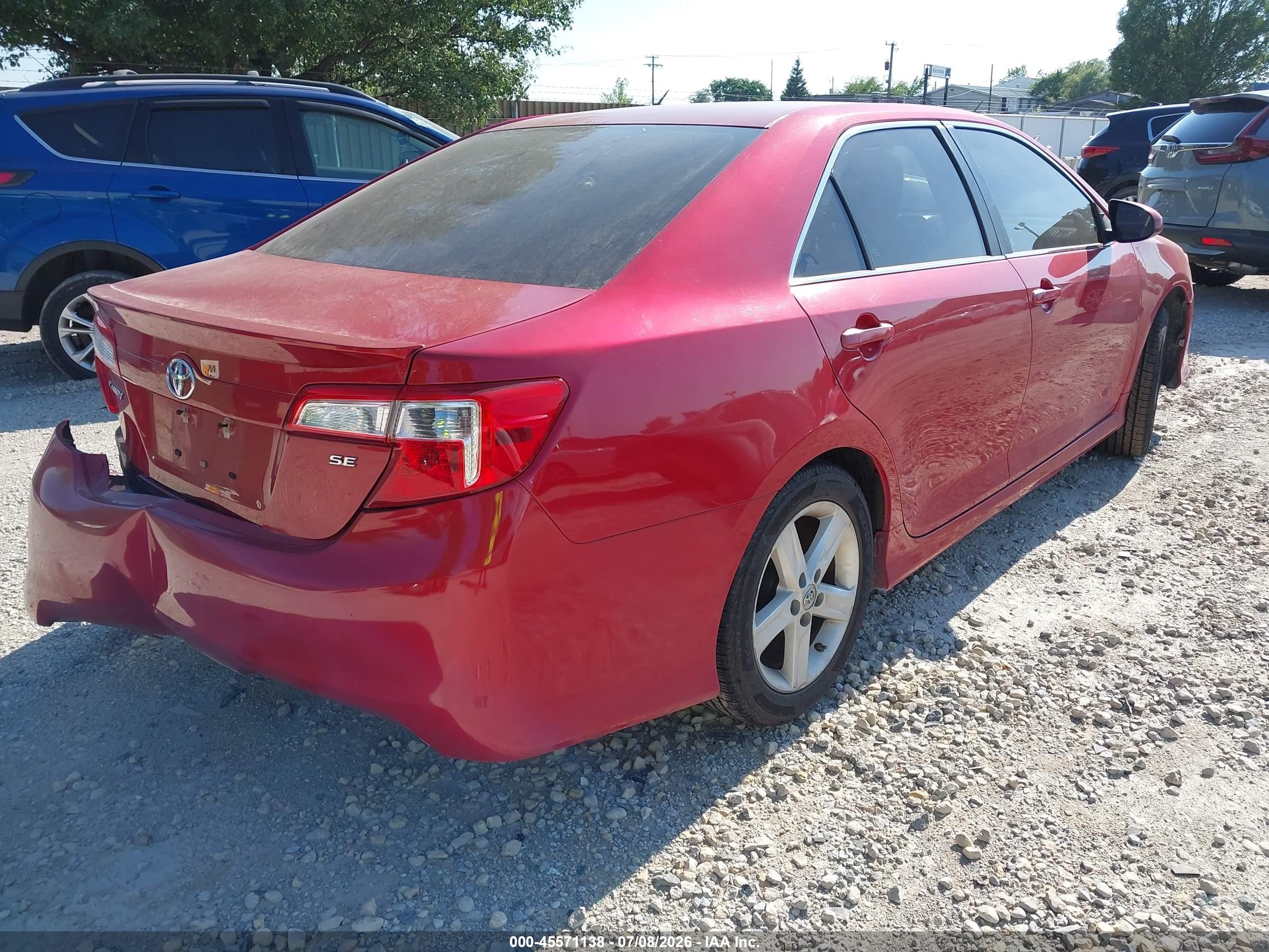 2014 Toyota Camry Se Red vin: 4T1BF1FK2EU842372