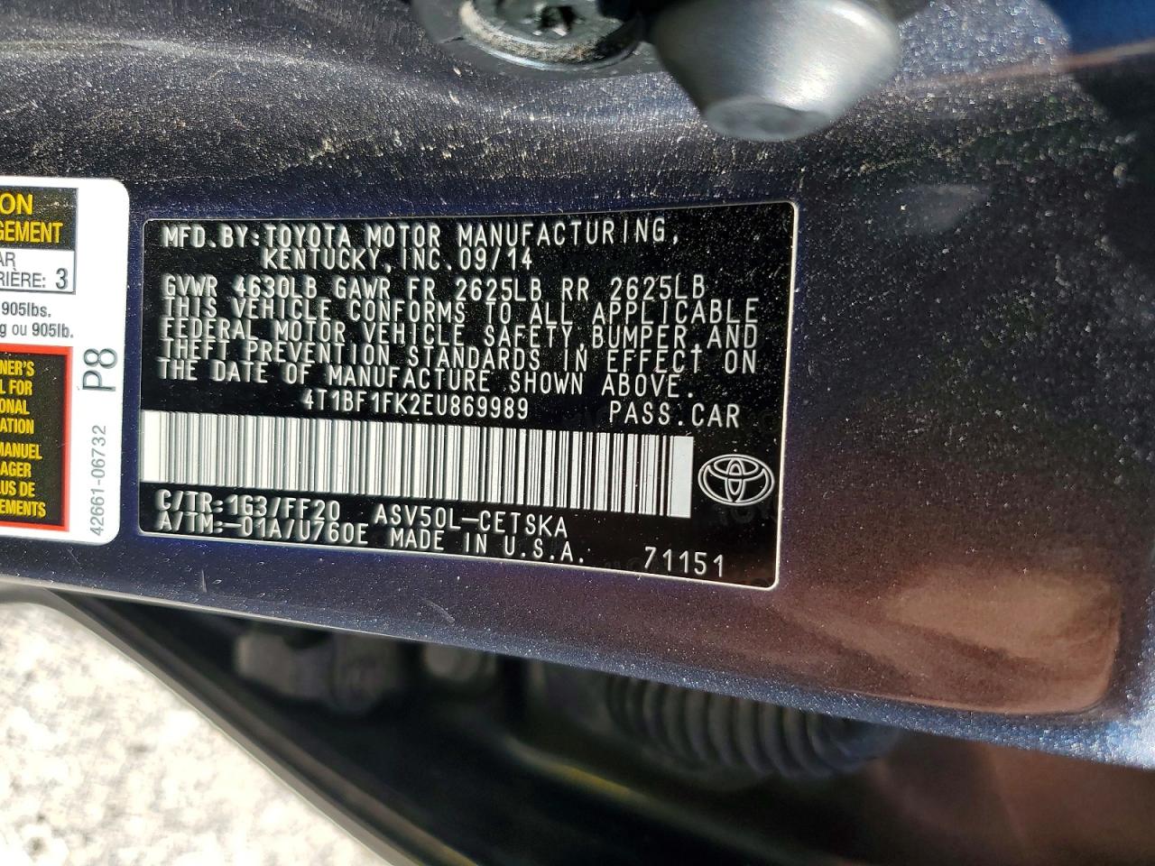 2014 Toyota Camry Se Sport Gray vin: 4T1BF1FK2EU869989