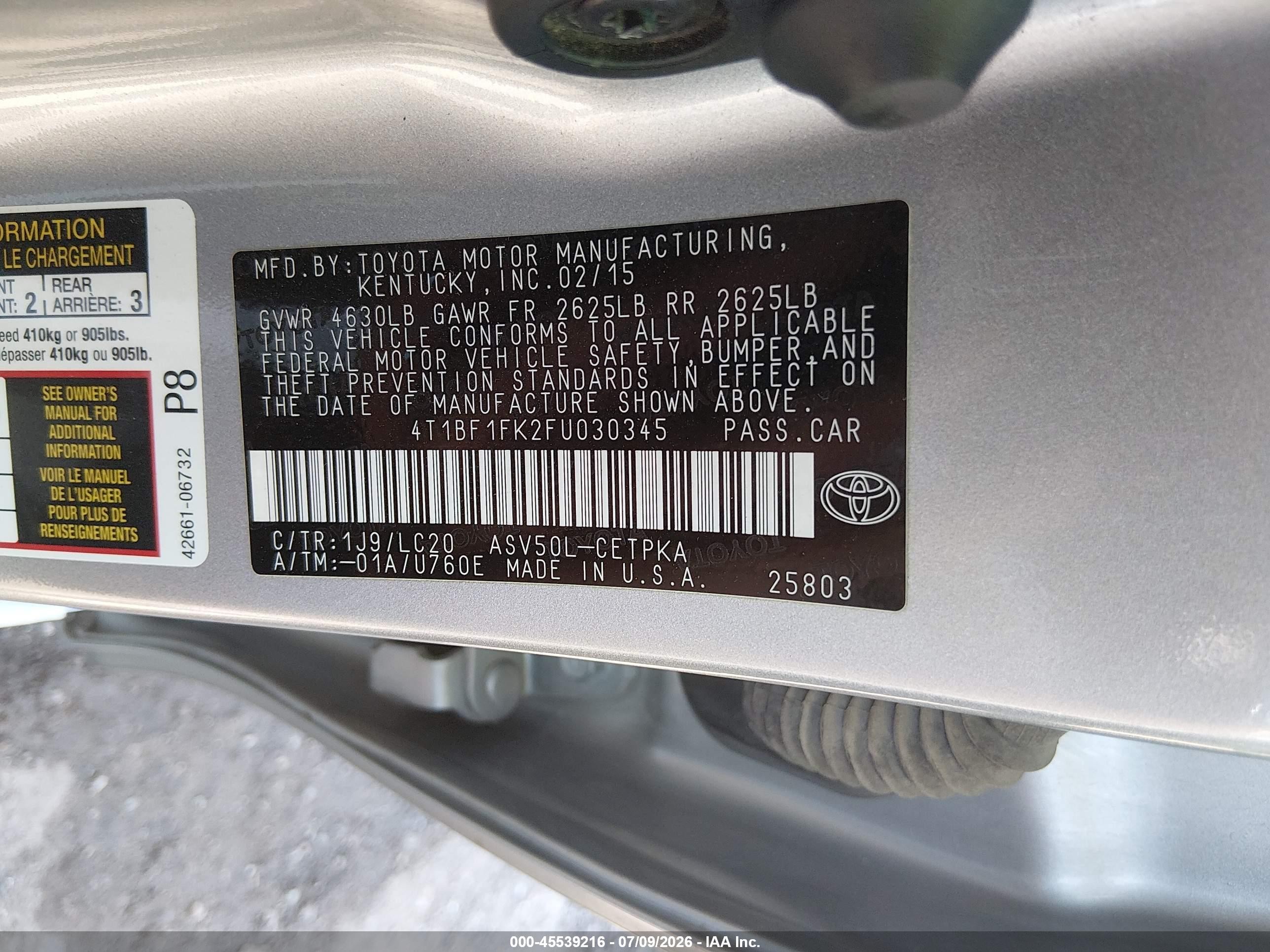 2015 Toyota Camry Xse Silver vin: 4T1BF1FK2FU030345