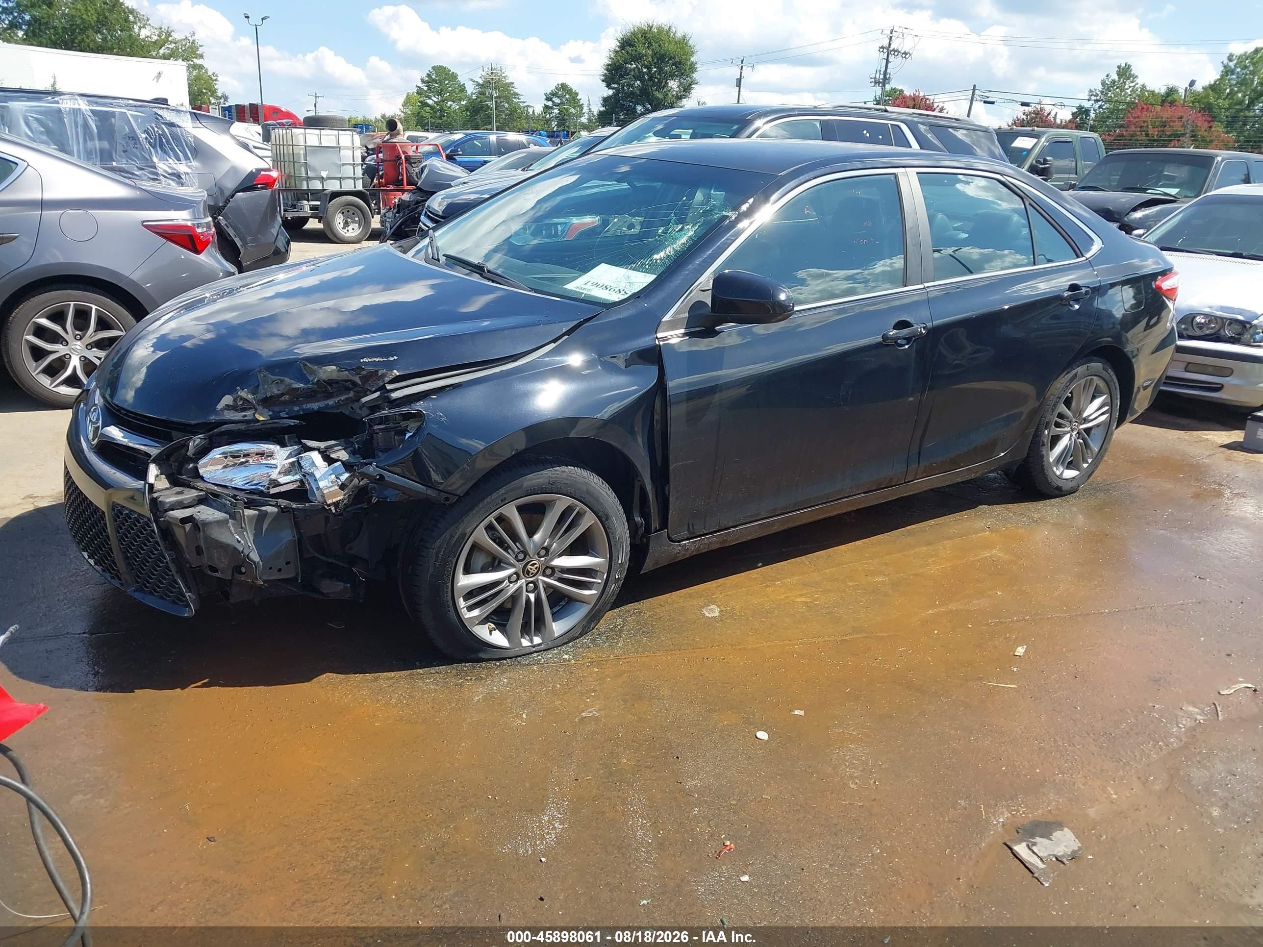 2015 Toyota Camry Se Black vin: 4T1BF1FK2FU475264