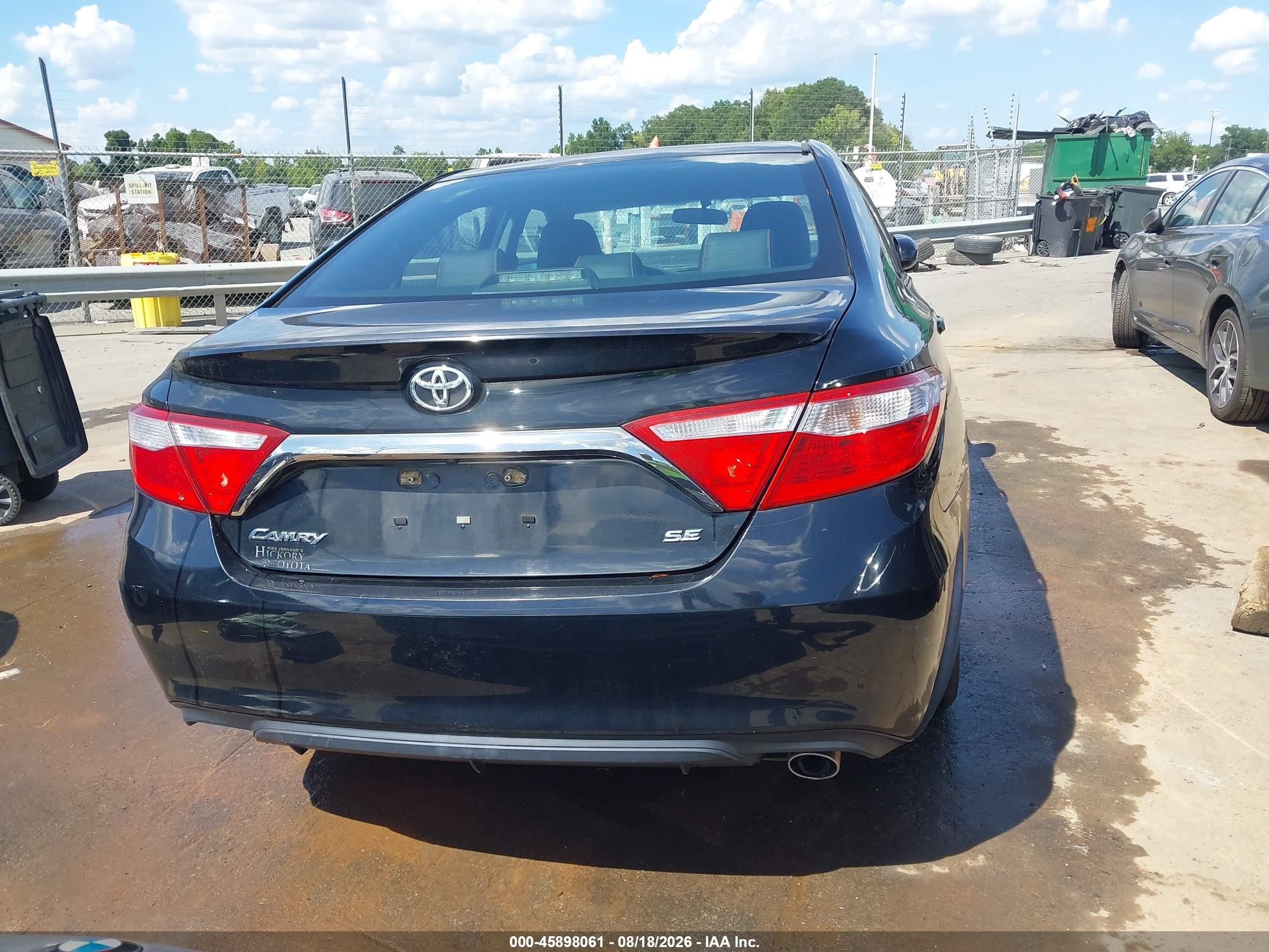 2015 Toyota Camry Se Black vin: 4T1BF1FK2FU475264