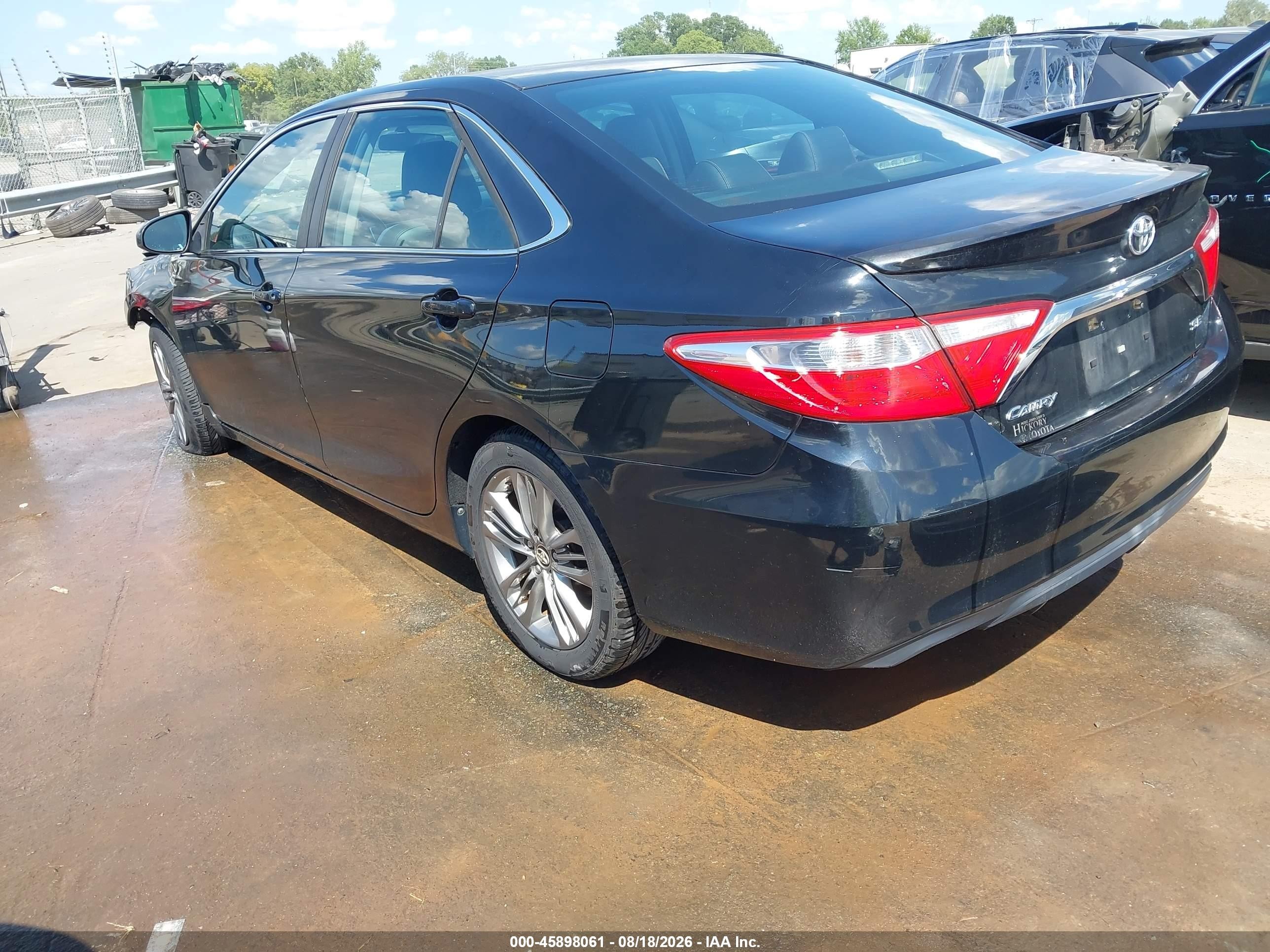 2015 Toyota Camry Se Black vin: 4T1BF1FK2FU475264