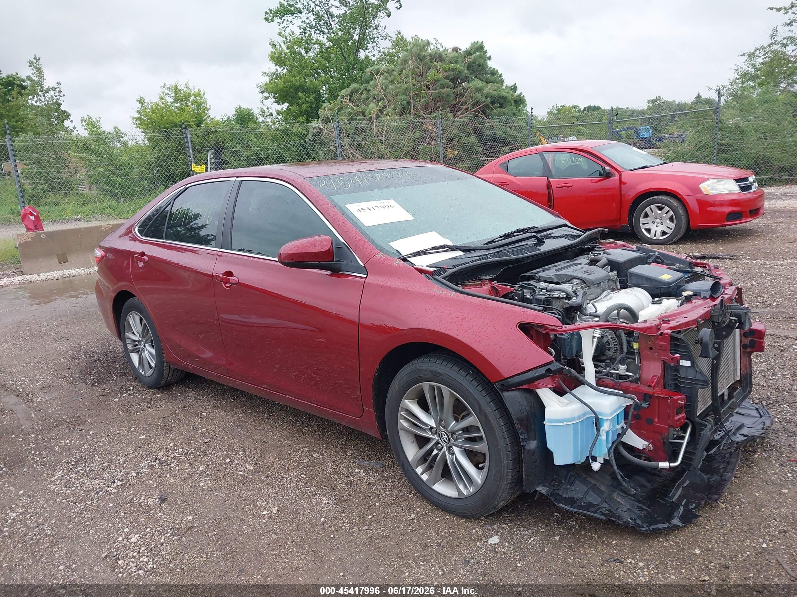 2015 Toyota Camry Se Red vin: 4T1BF1FK2FU892366