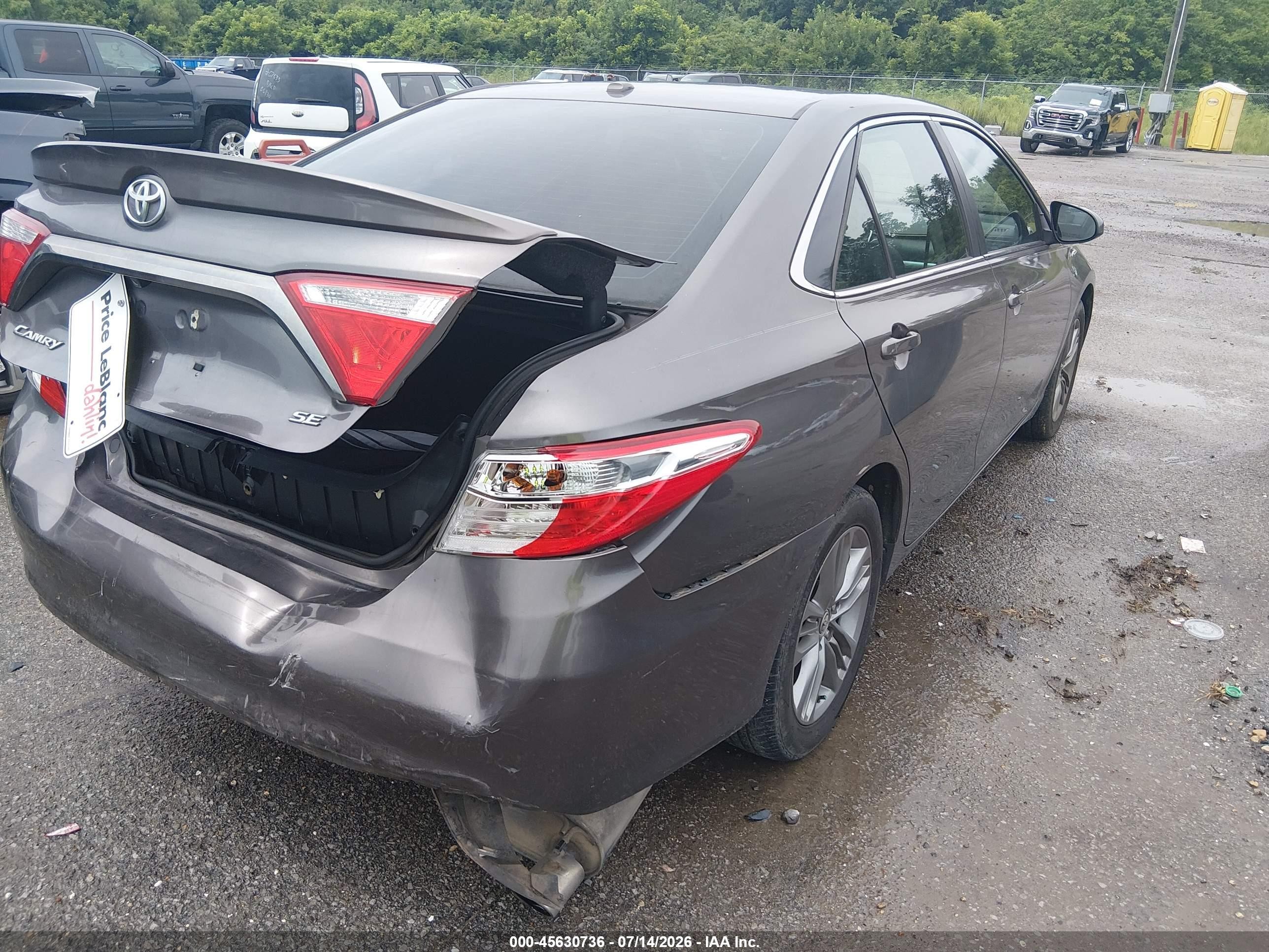 2015 Toyota Camry Se Gray vin: 4T1BF1FK2FU946166