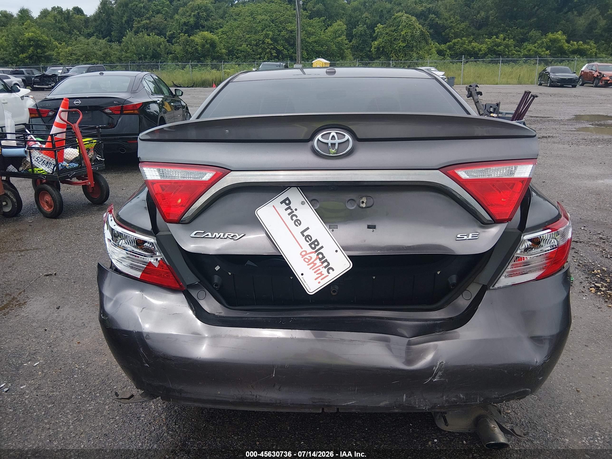 2015 Toyota Camry Se Gray vin: 4T1BF1FK2FU946166