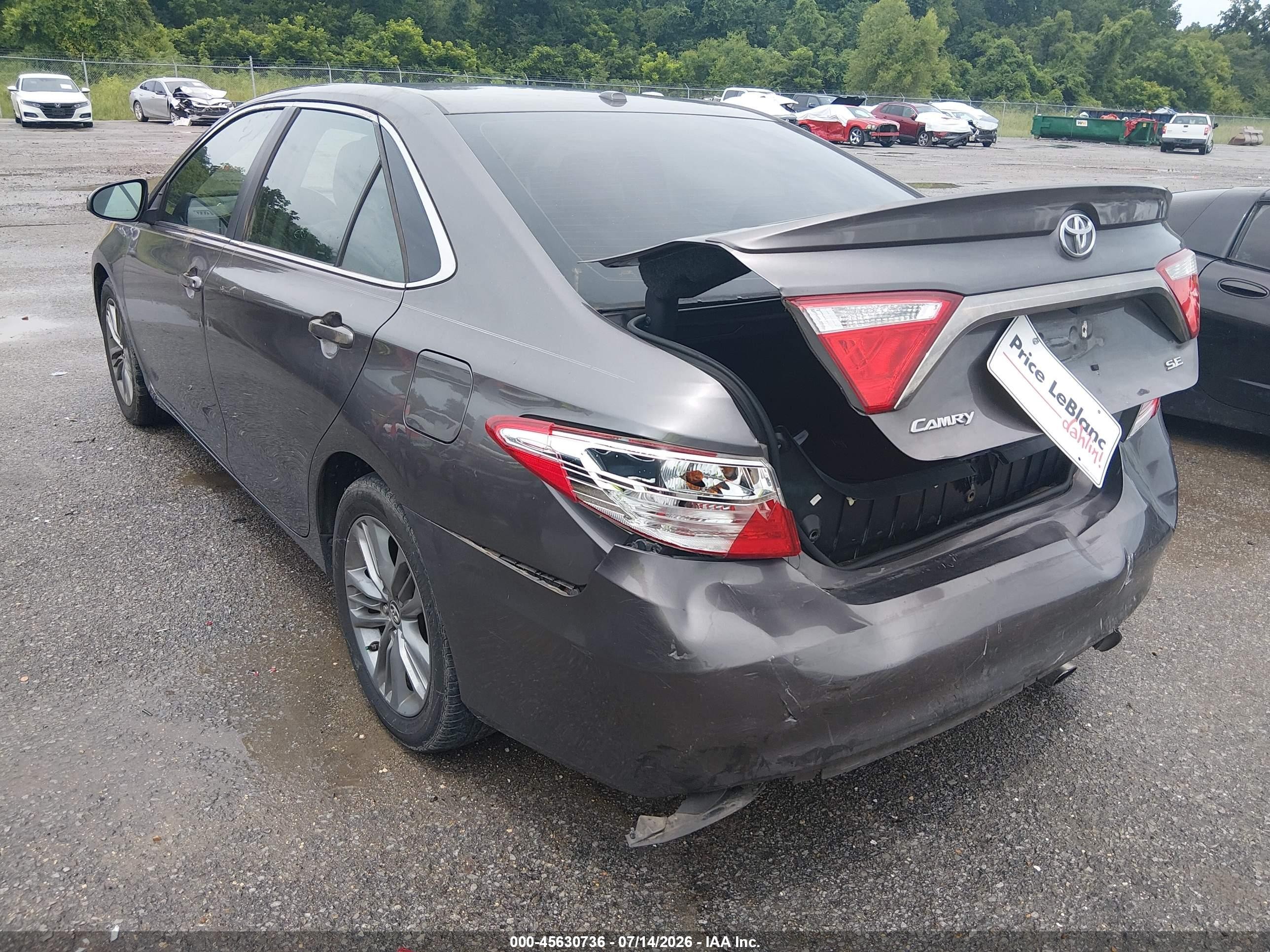 2015 Toyota Camry Se Gray vin: 4T1BF1FK2FU946166