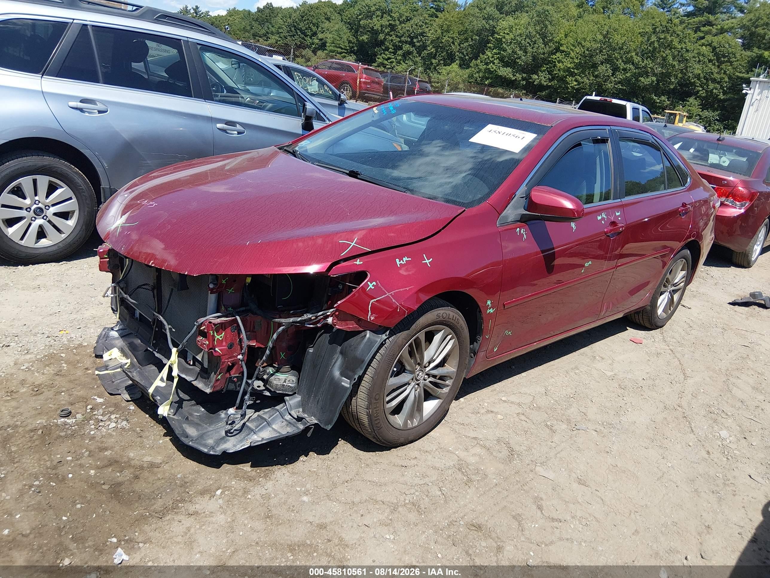 2015 Toyota Camry Se Red vin: 4T1BF1FK2FU987722