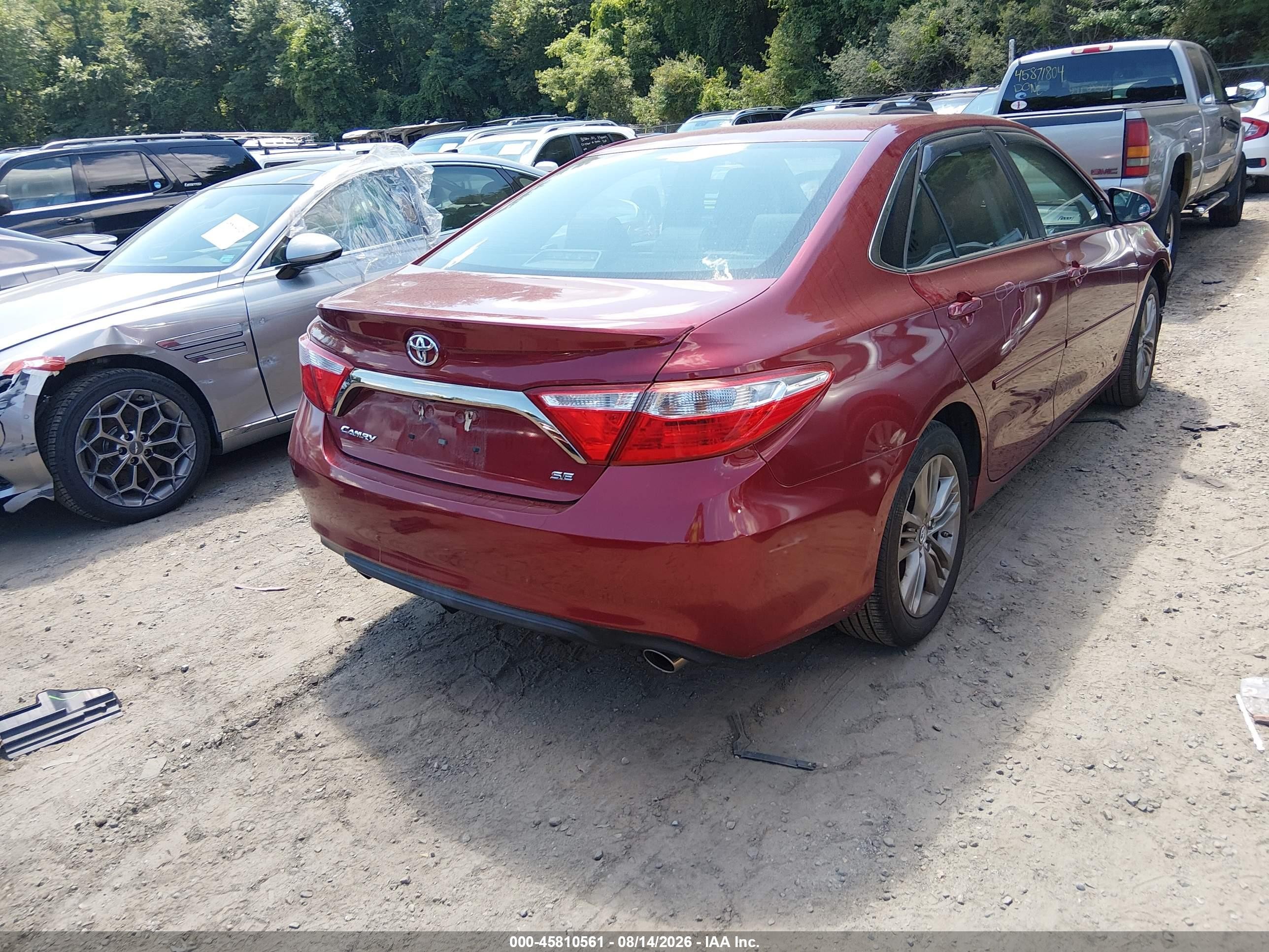2015 Toyota Camry Se Red vin: 4T1BF1FK2FU987722