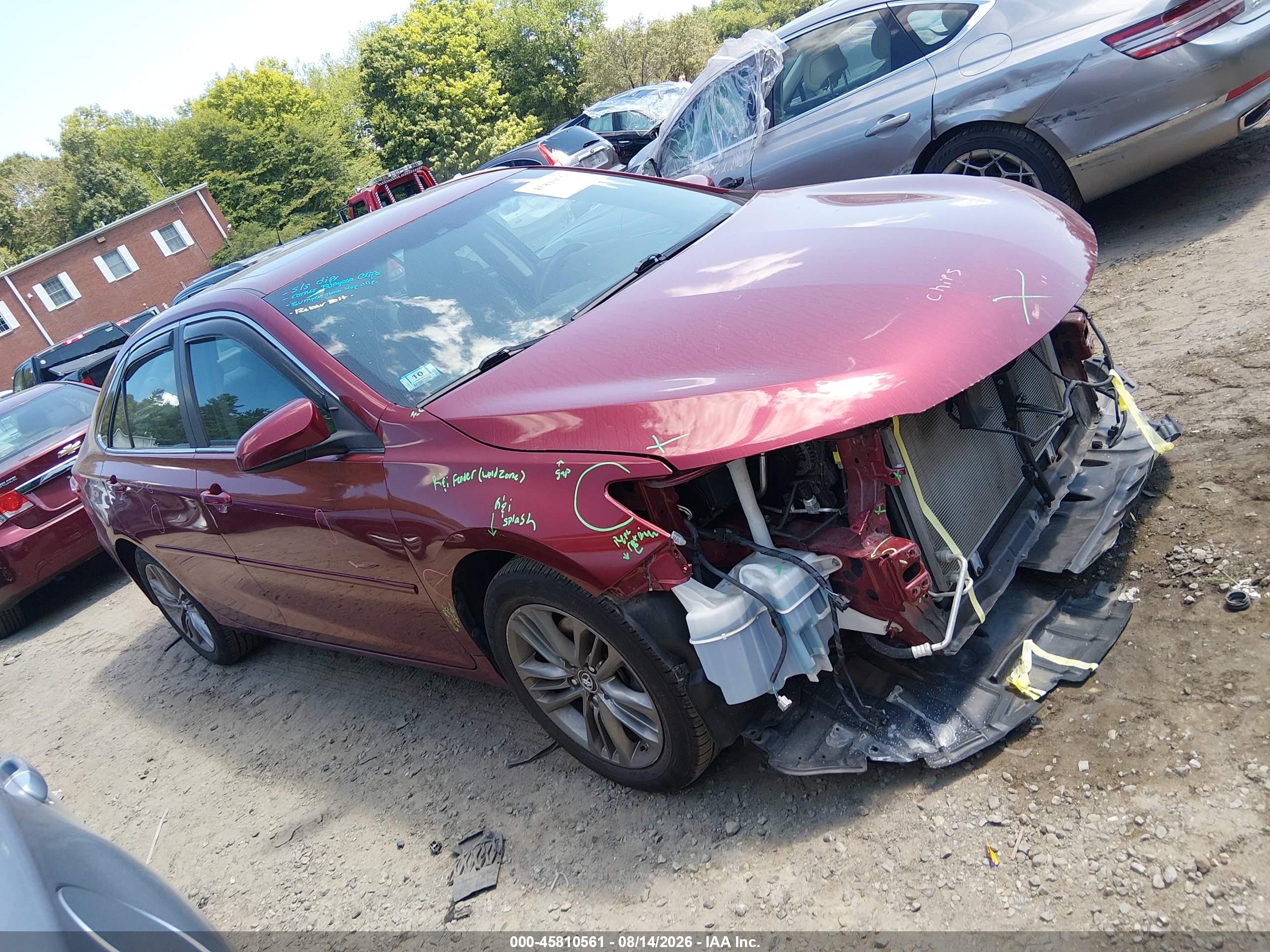 2015 Toyota Camry Se Red vin: 4T1BF1FK2FU987722