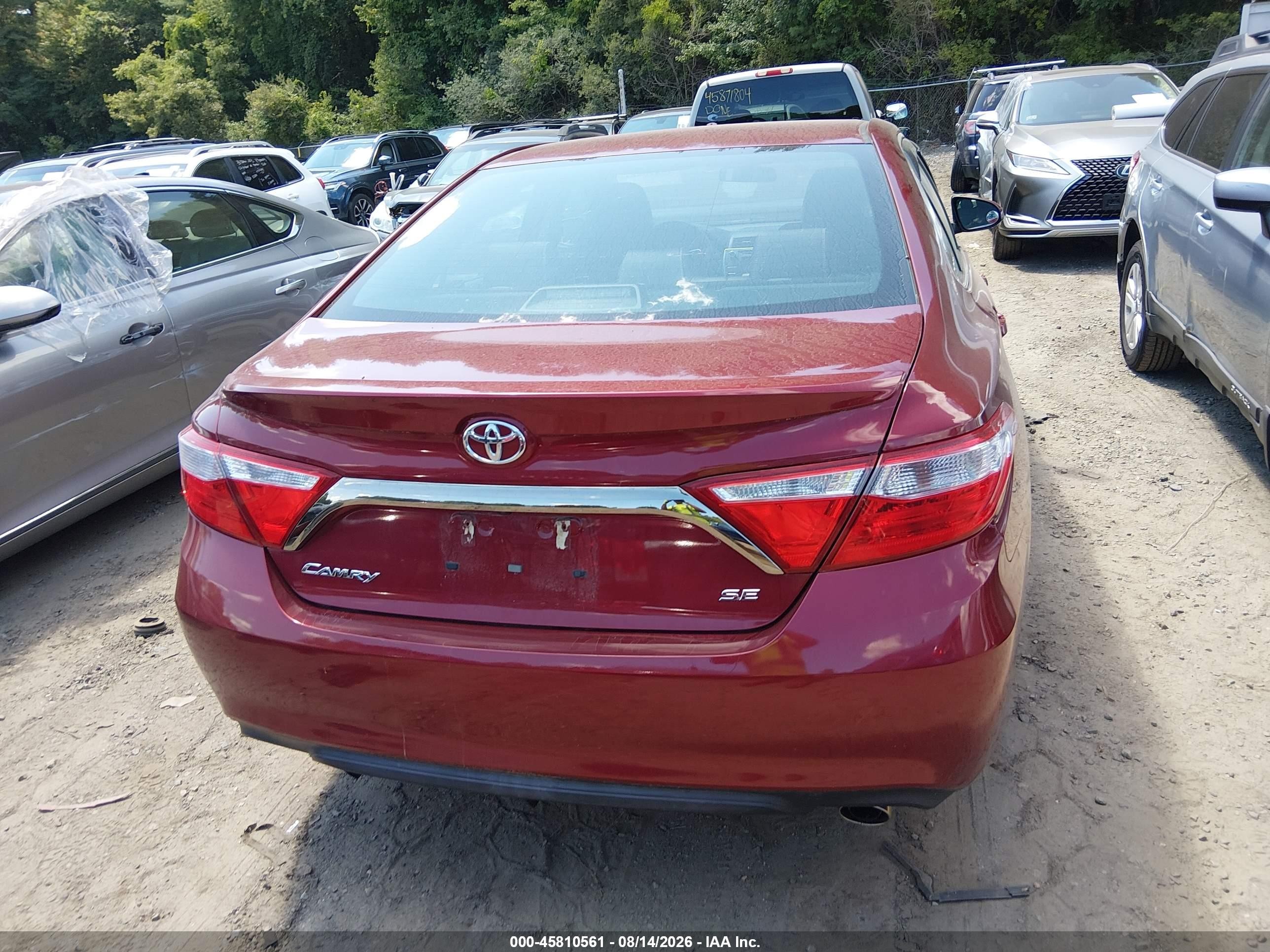 2015 Toyota Camry Se Red vin: 4T1BF1FK2FU987722