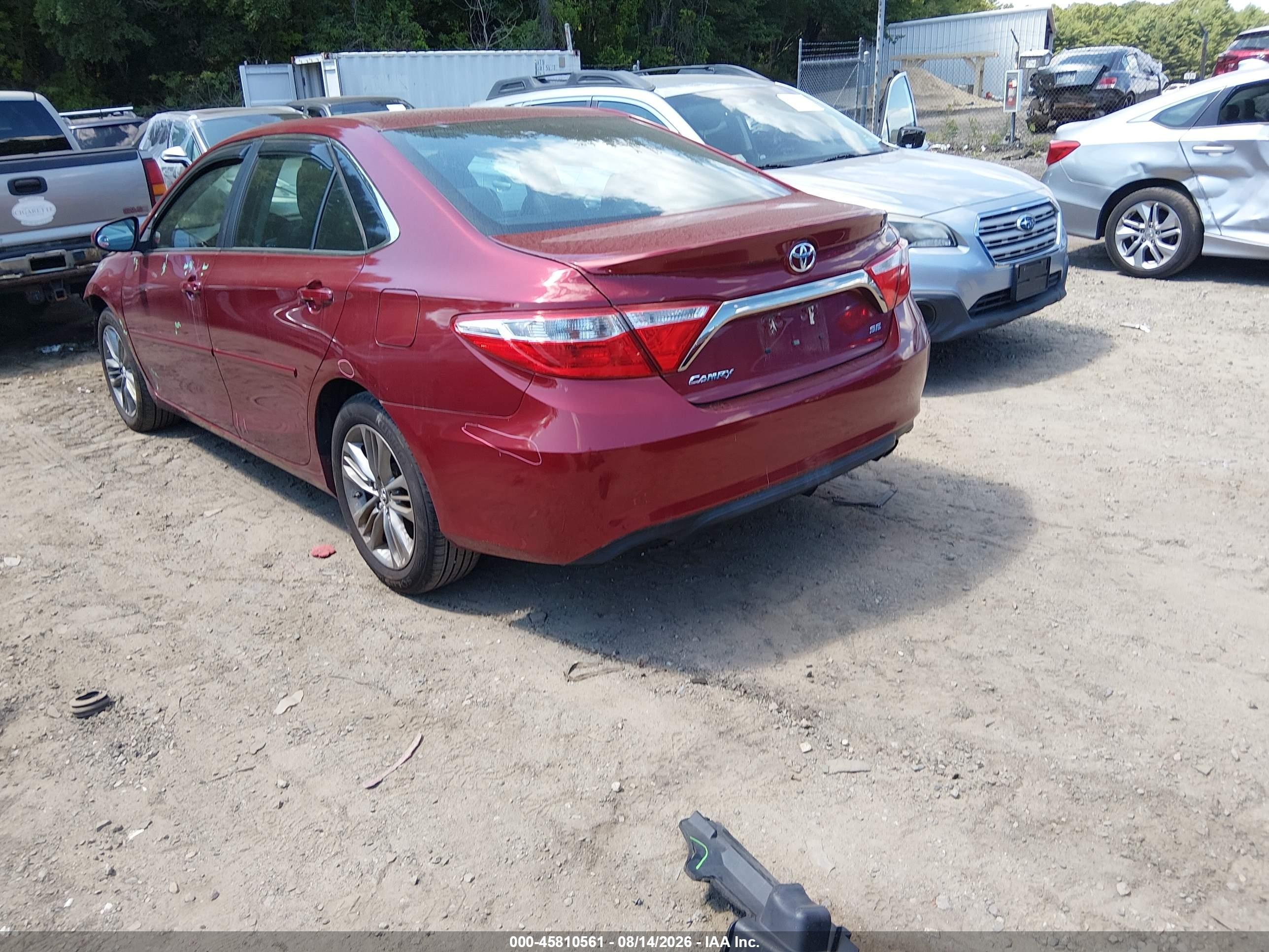2015 Toyota Camry Se Red vin: 4T1BF1FK2FU987722