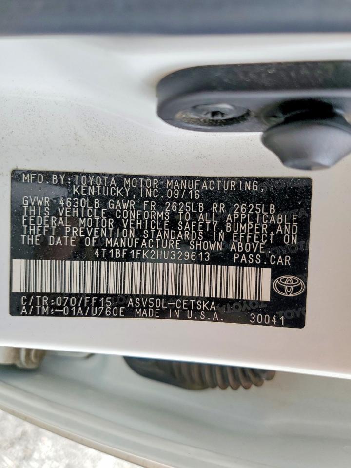 2017 Toyota Camry Se White vin: 4T1BF1FK2HU329613