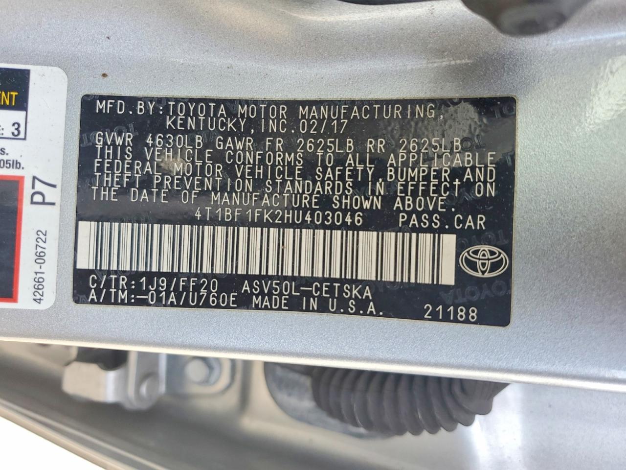 2017 Toyota Camry Se Silver vin: 4T1BF1FK2HU403046