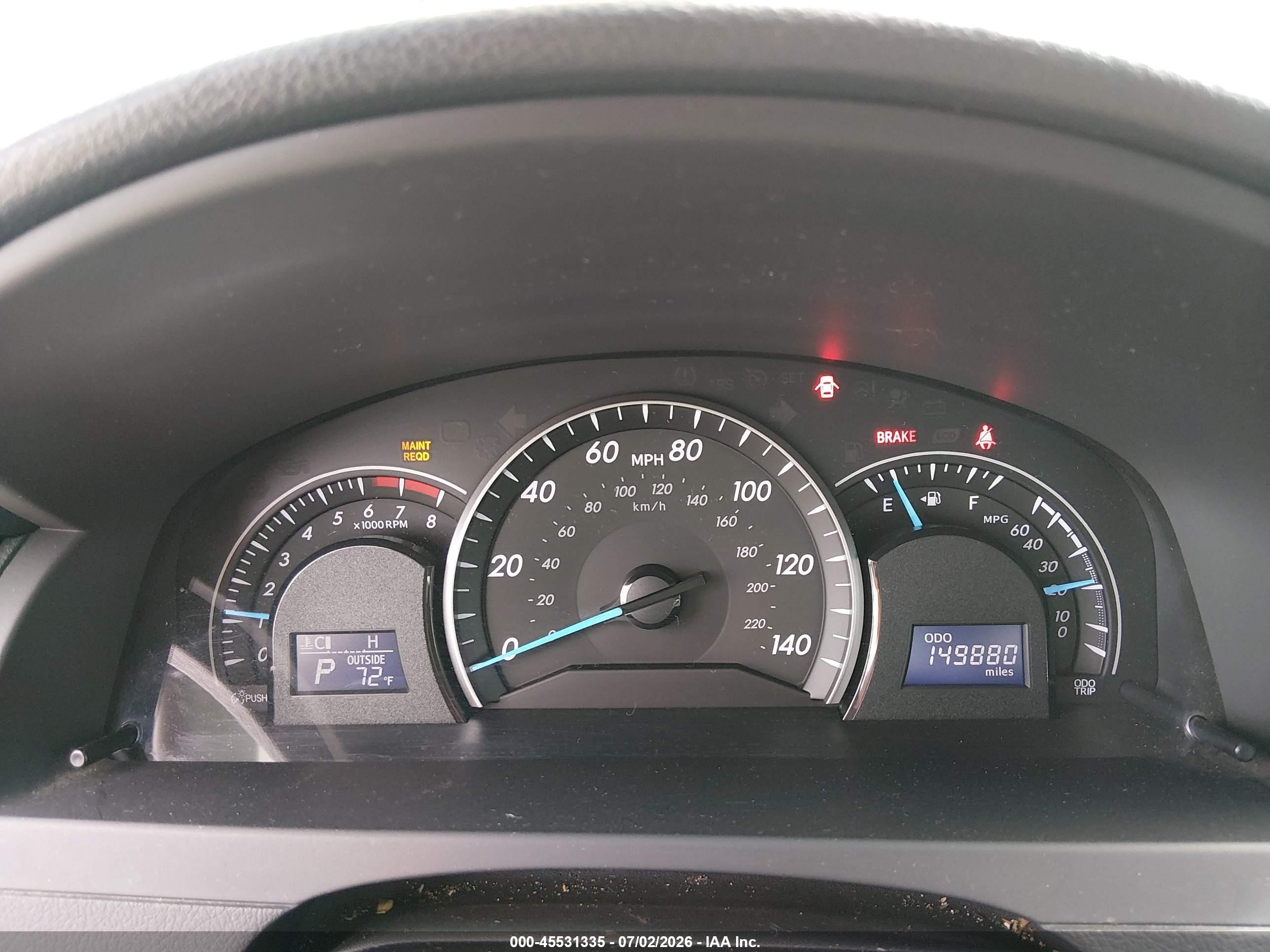 2012 Toyota Camry Le Silver vin: 4T1BF1FK3CU037297