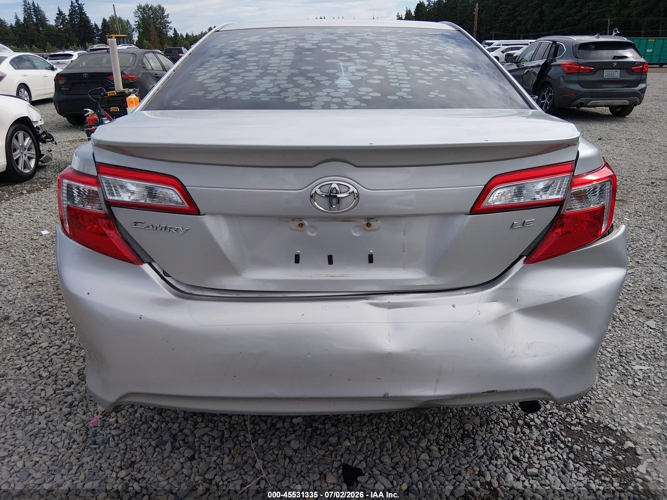 2012 Toyota Camry Le Silver vin: 4T1BF1FK3CU037297