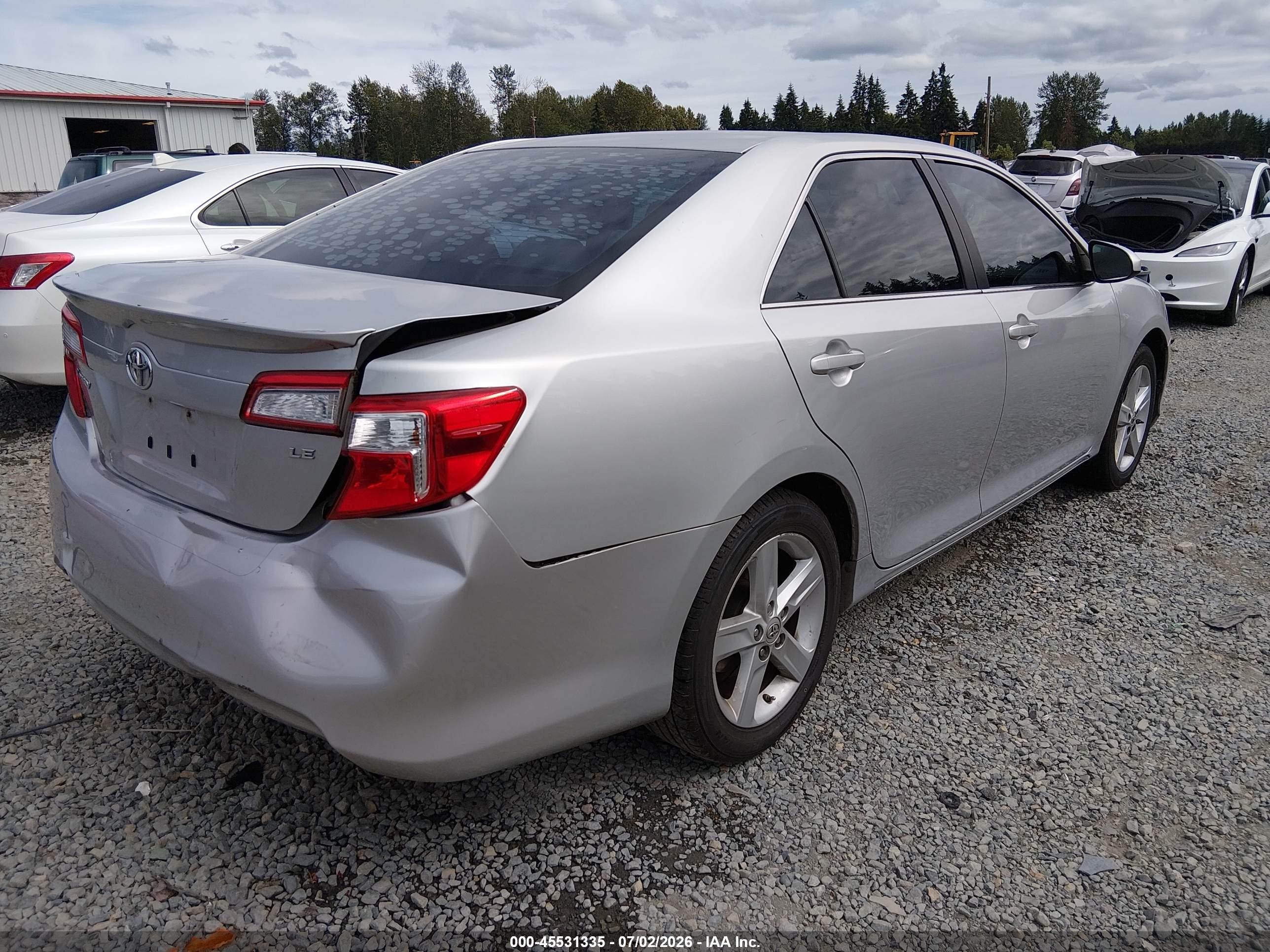 2012 Toyota Camry Le Silver vin: 4T1BF1FK3CU037297