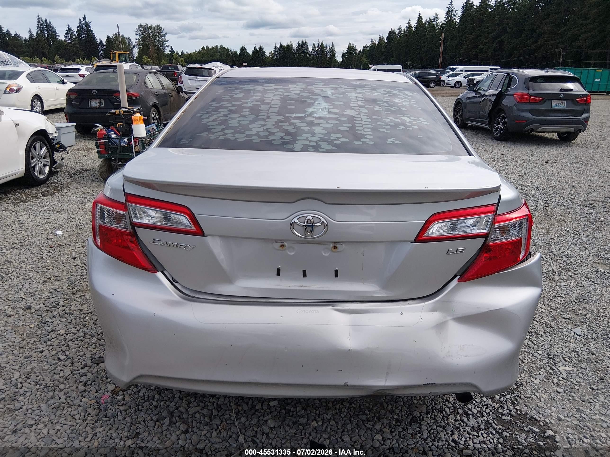 2012 Toyota Camry Le Silver vin: 4T1BF1FK3CU037297