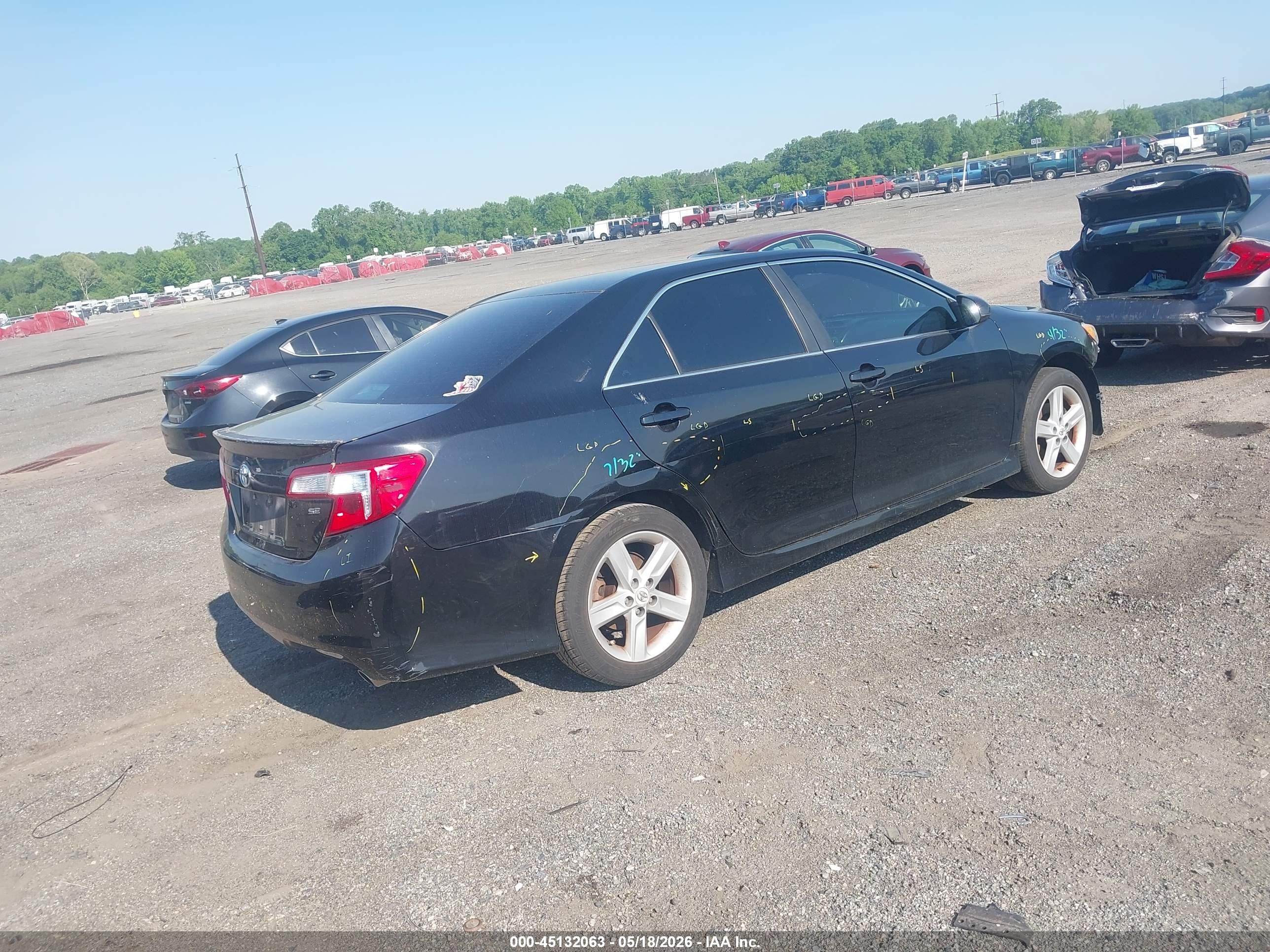 2012 Toyota Camry Se Black vin: 4T1BF1FK3CU060952