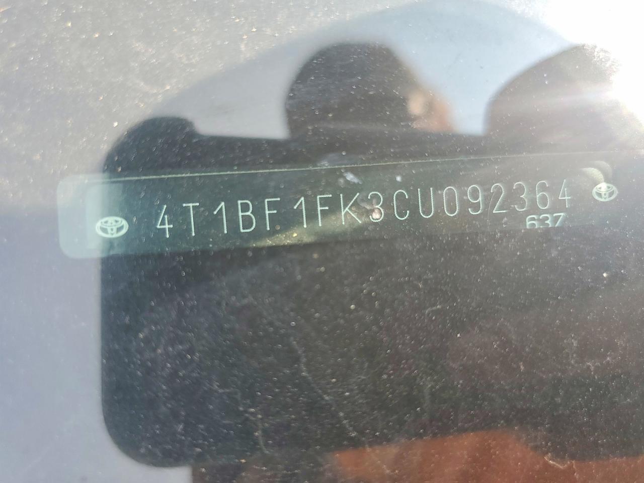 2012 Toyota Camry Se Black vin: 4T1BF1FK3CU092364