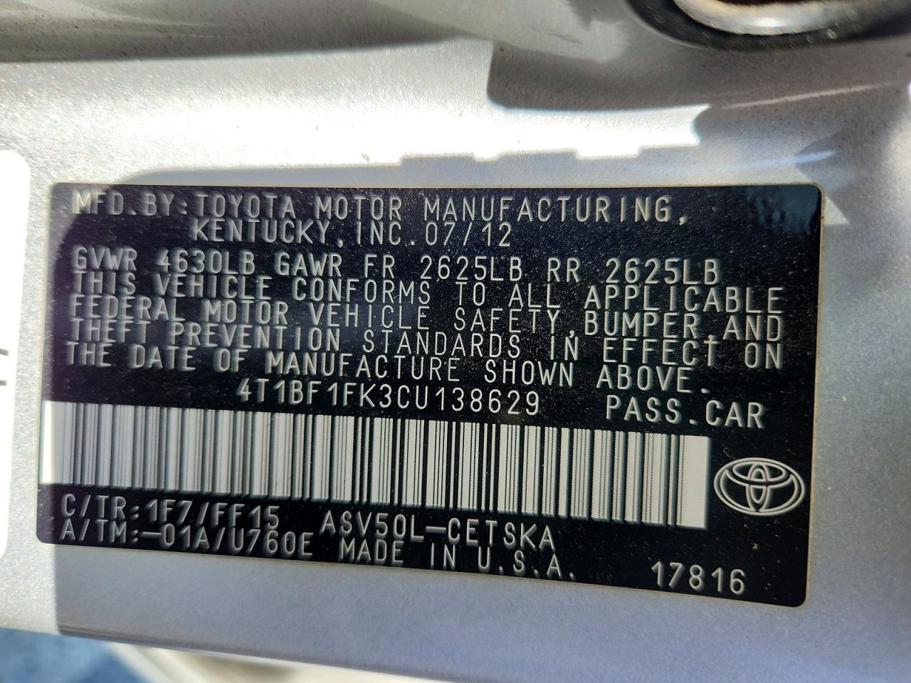 2012 Toyota Camry Se Silver vin: 4T1BF1FK3CU138629