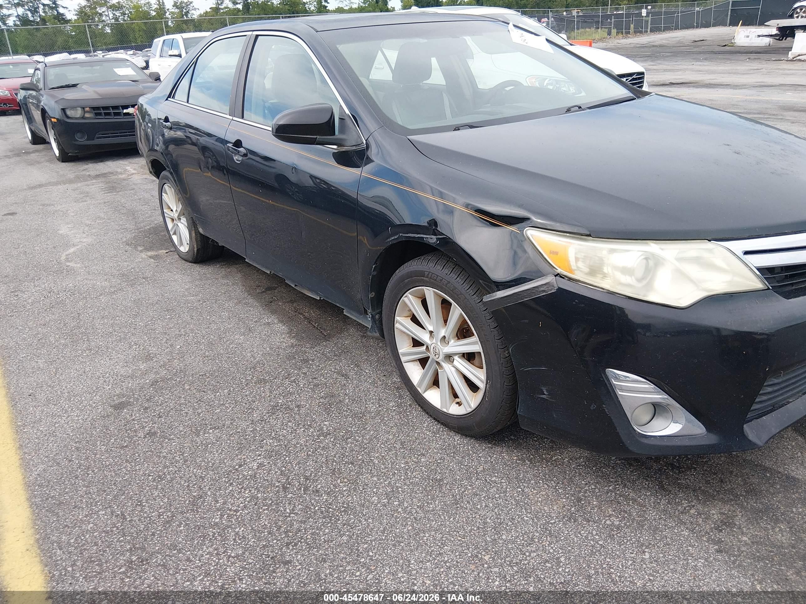 2012 Toyota Camry Xle Black vin: 4T1BF1FK3CU160808