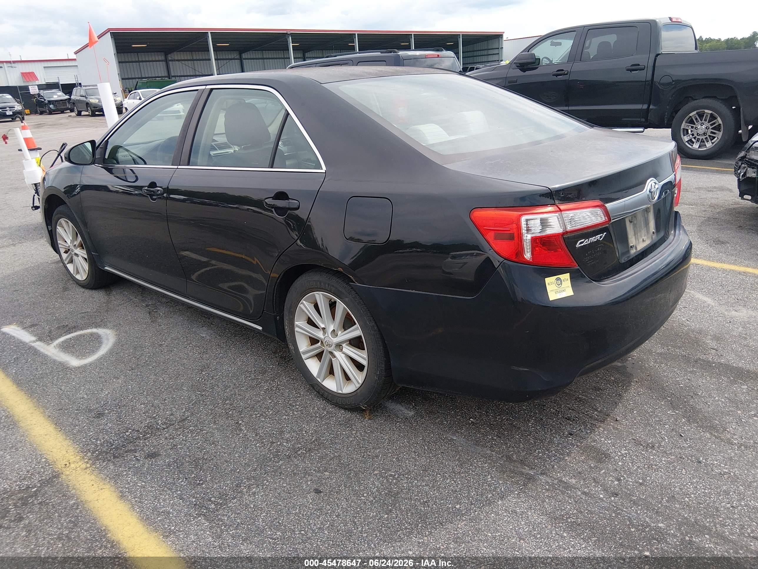 2012 Toyota Camry Xle Black vin: 4T1BF1FK3CU160808