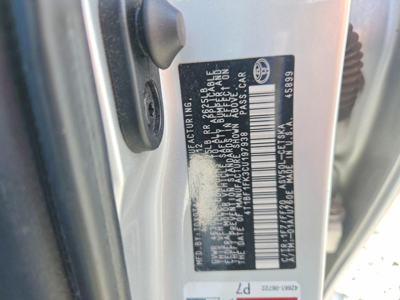 2012 Toyota Camry Se Silver vin: 4T1BF1FK3CU197938