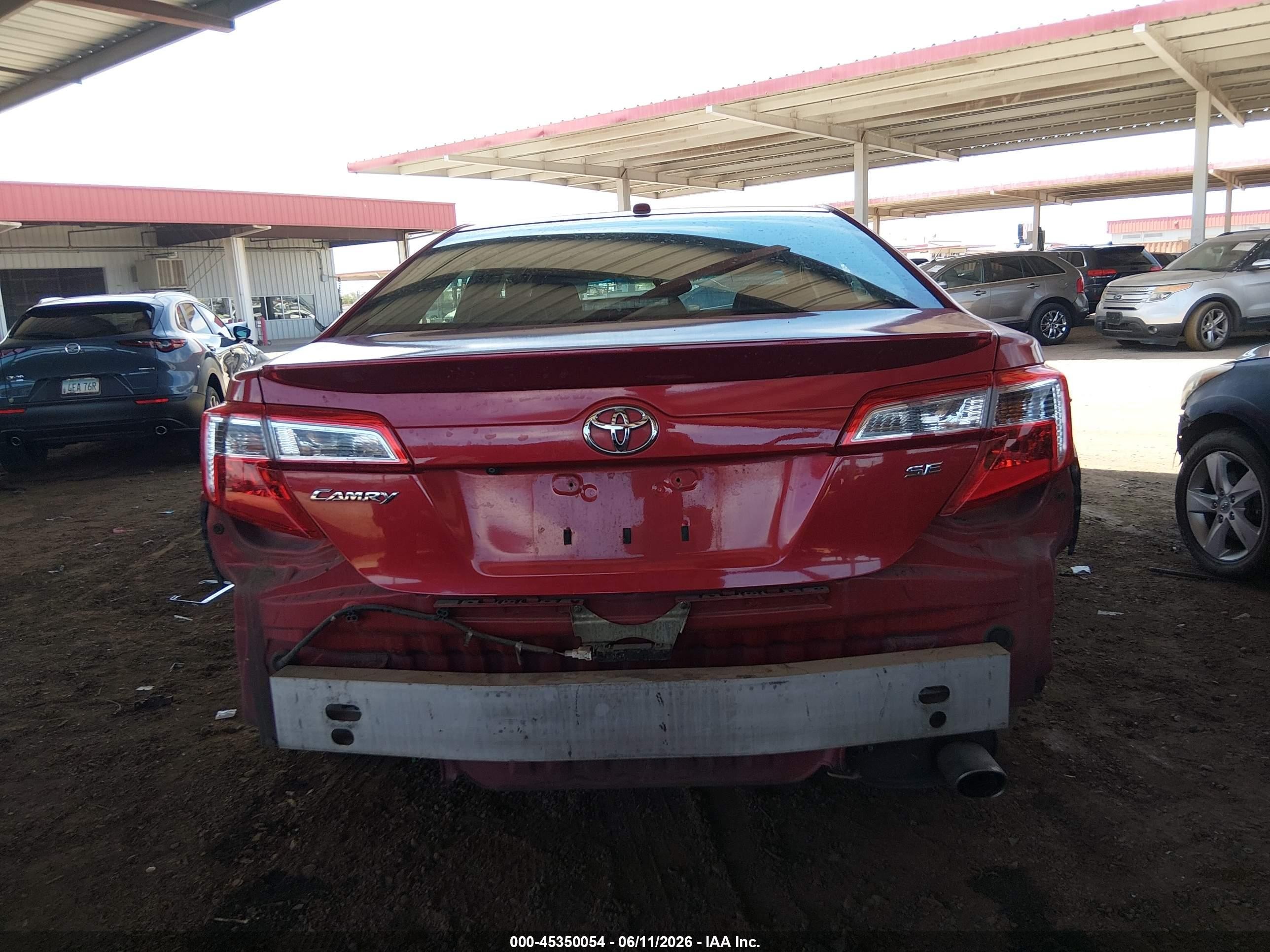 2012 Toyota Camry Se Red vin: 4T1BF1FK3CU511894