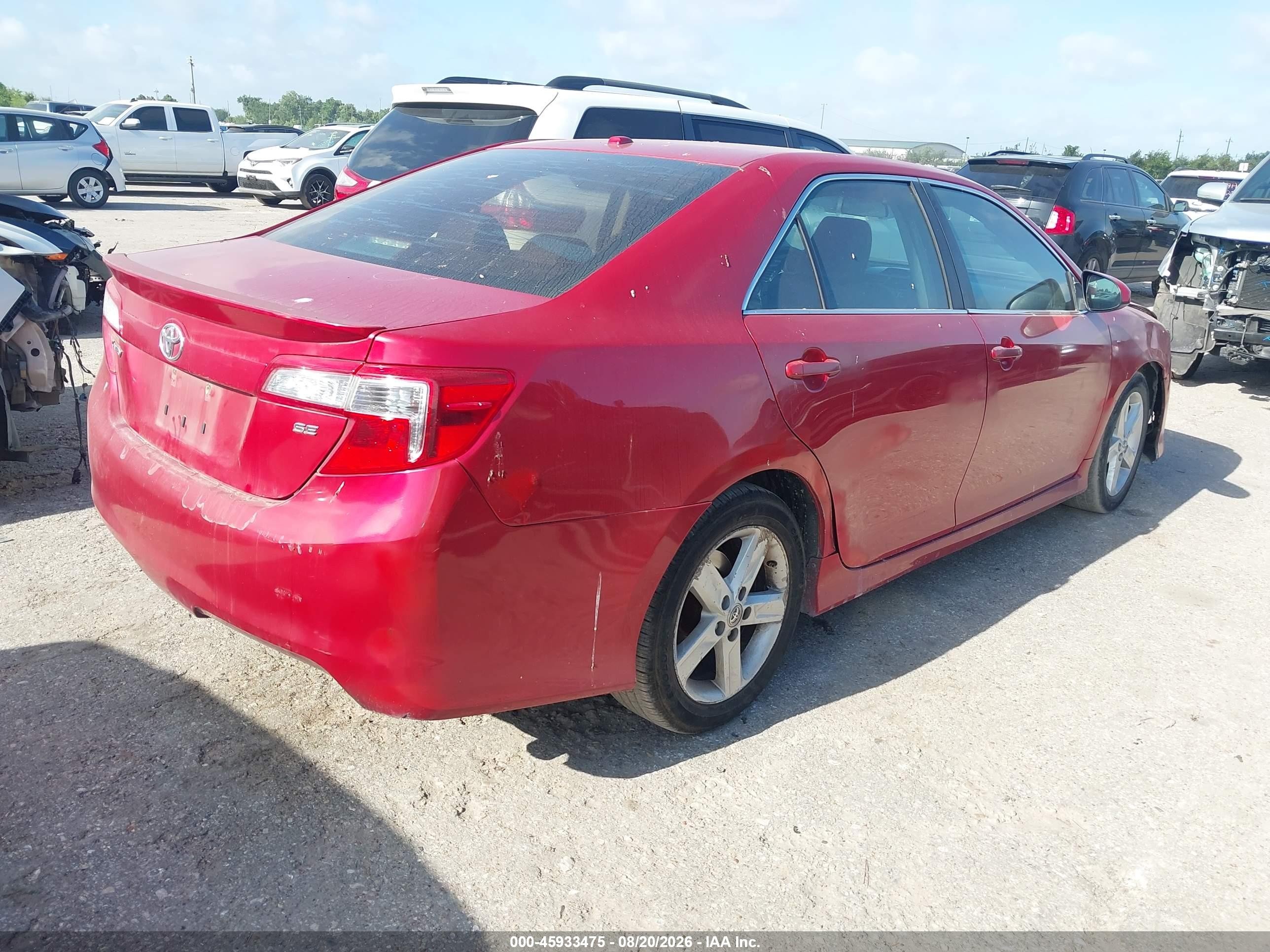 2012 Toyota Camry Se Maroon vin: 4T1BF1FK3CU533474