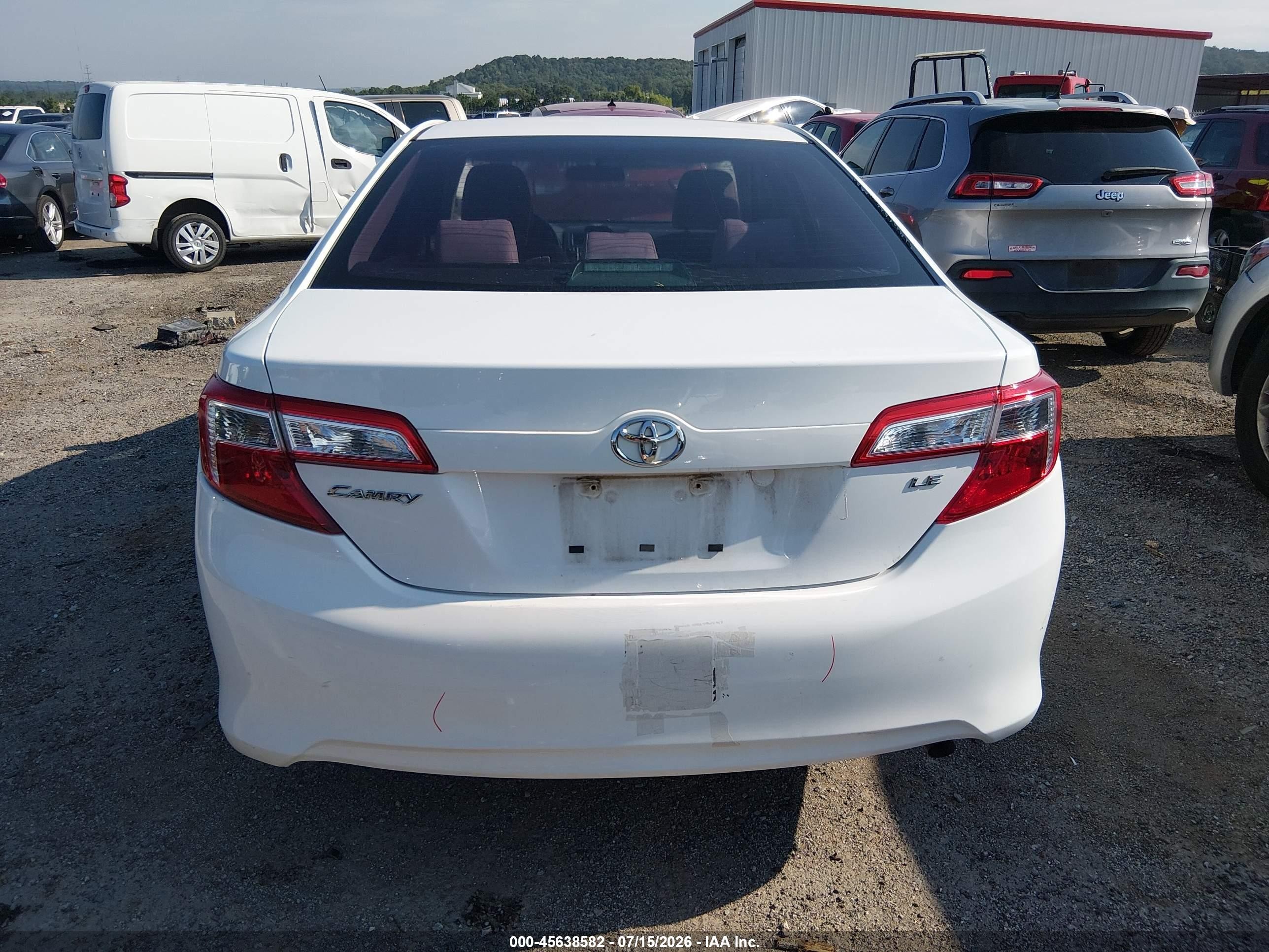 2013 Toyota Camry Le Белый vin: 4T1BF1FK3DU205893