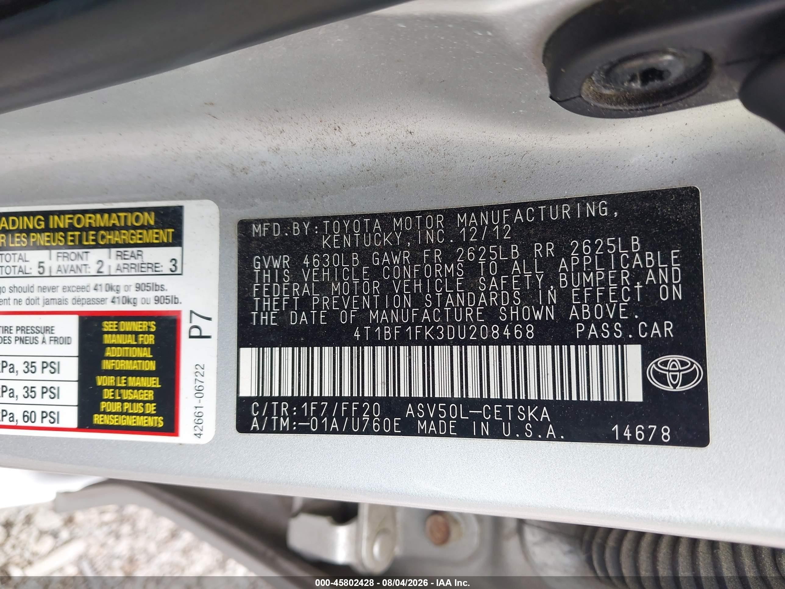 2013 Toyota Camry Se Silver vin: 4T1BF1FK3DU208468