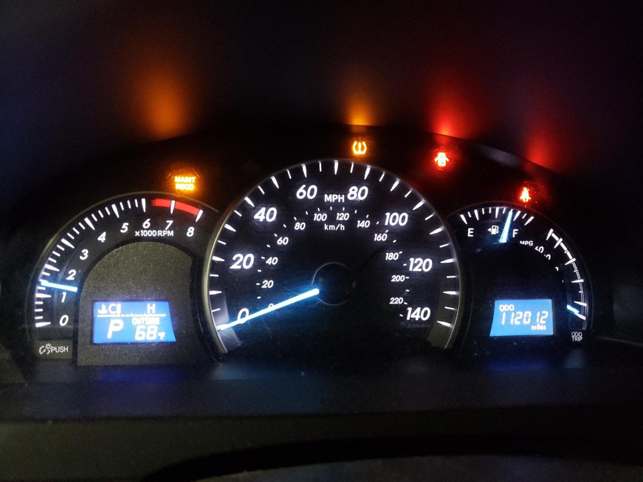 2013 Toyota Camry Le Серебряный vin: 4T1BF1FK3DU219177 Damage: Warning - Tire Pressure, On, Unacceptable