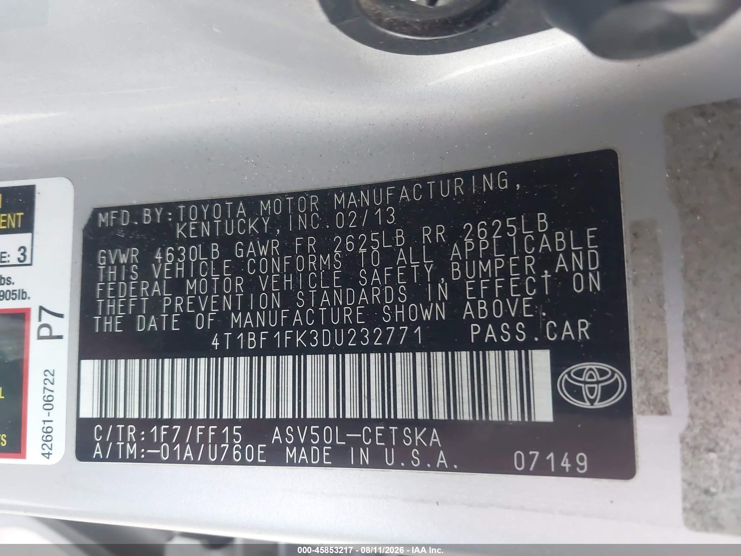 2013 Toyota Camry Se Silver vin: 4T1BF1FK3DU232771