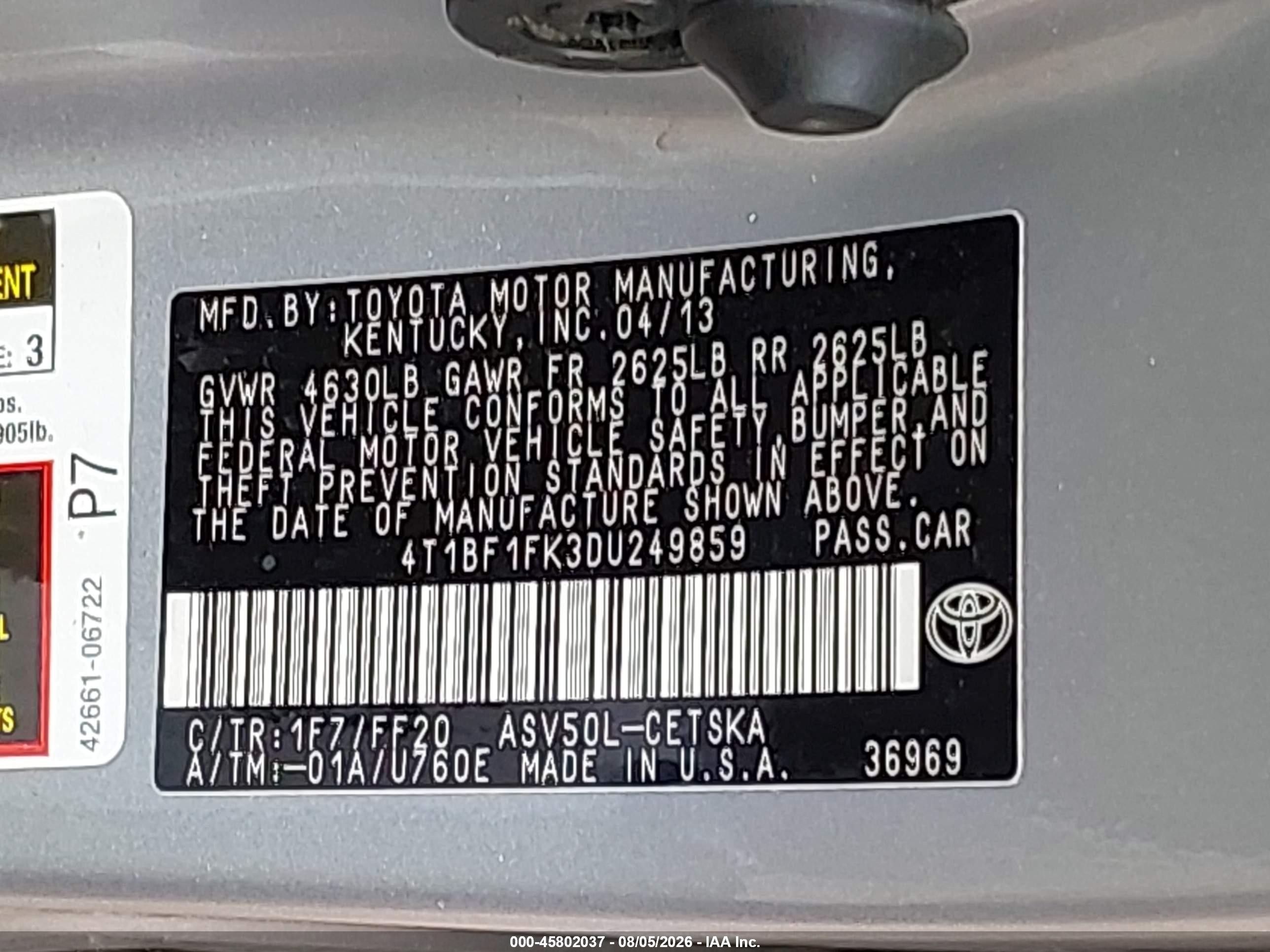 2013 Toyota Camry Se Silver vin: 4T1BF1FK3DU249859