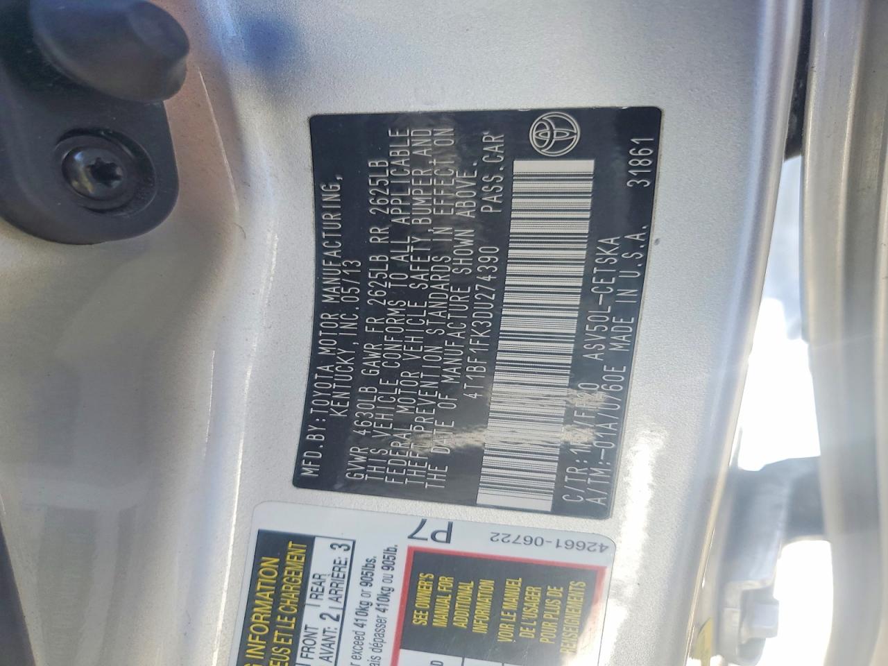 2013 Toyota Camry Se Серебряный vin: 4T1BF1FK3DU274390