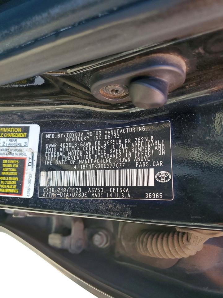 2013 Toyota Camry Se Черный vin: 4T1BF1FK3DU277077