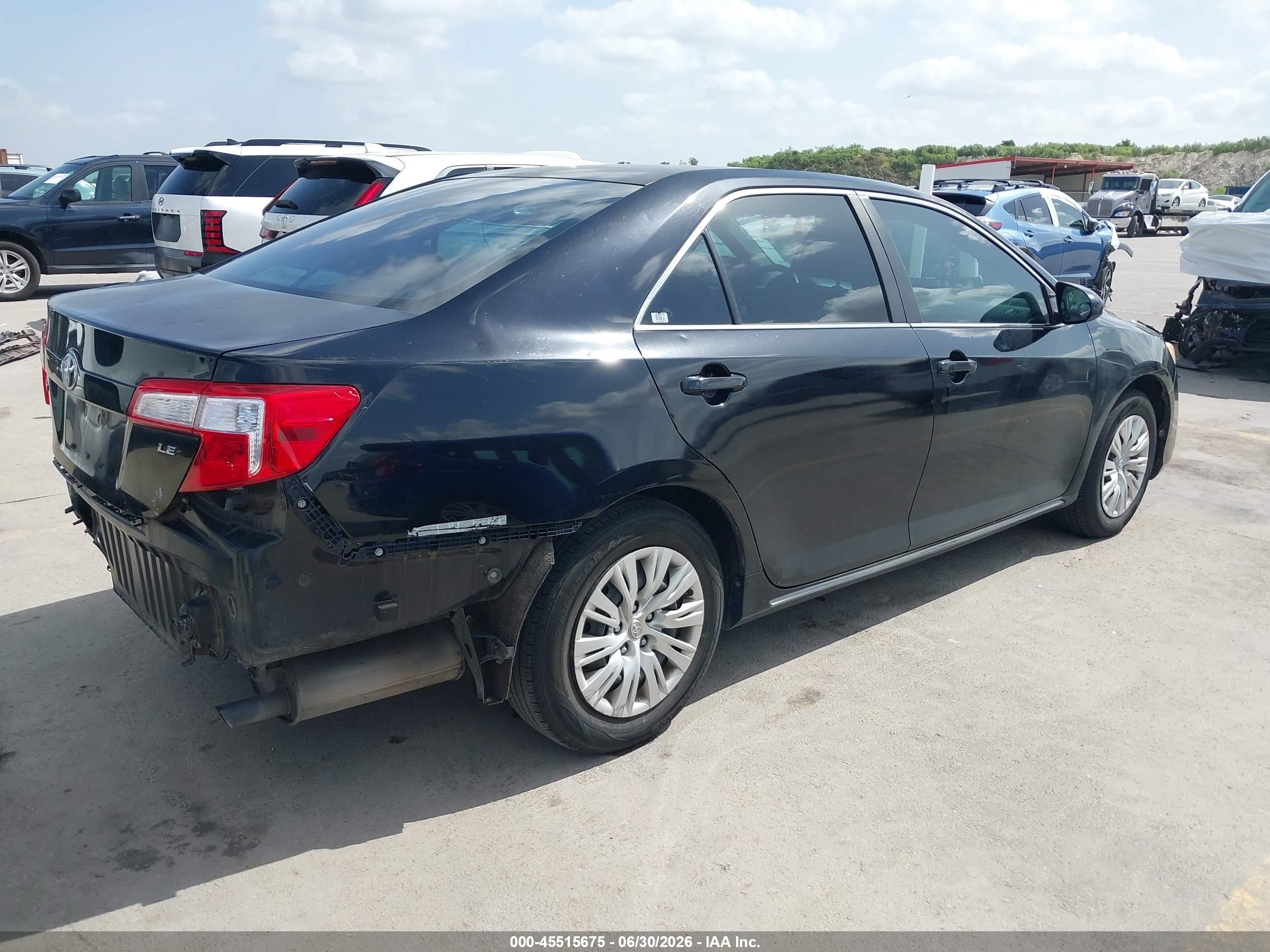 2013 Toyota Camry Le Черный vin: 4T1BF1FK3DU639778