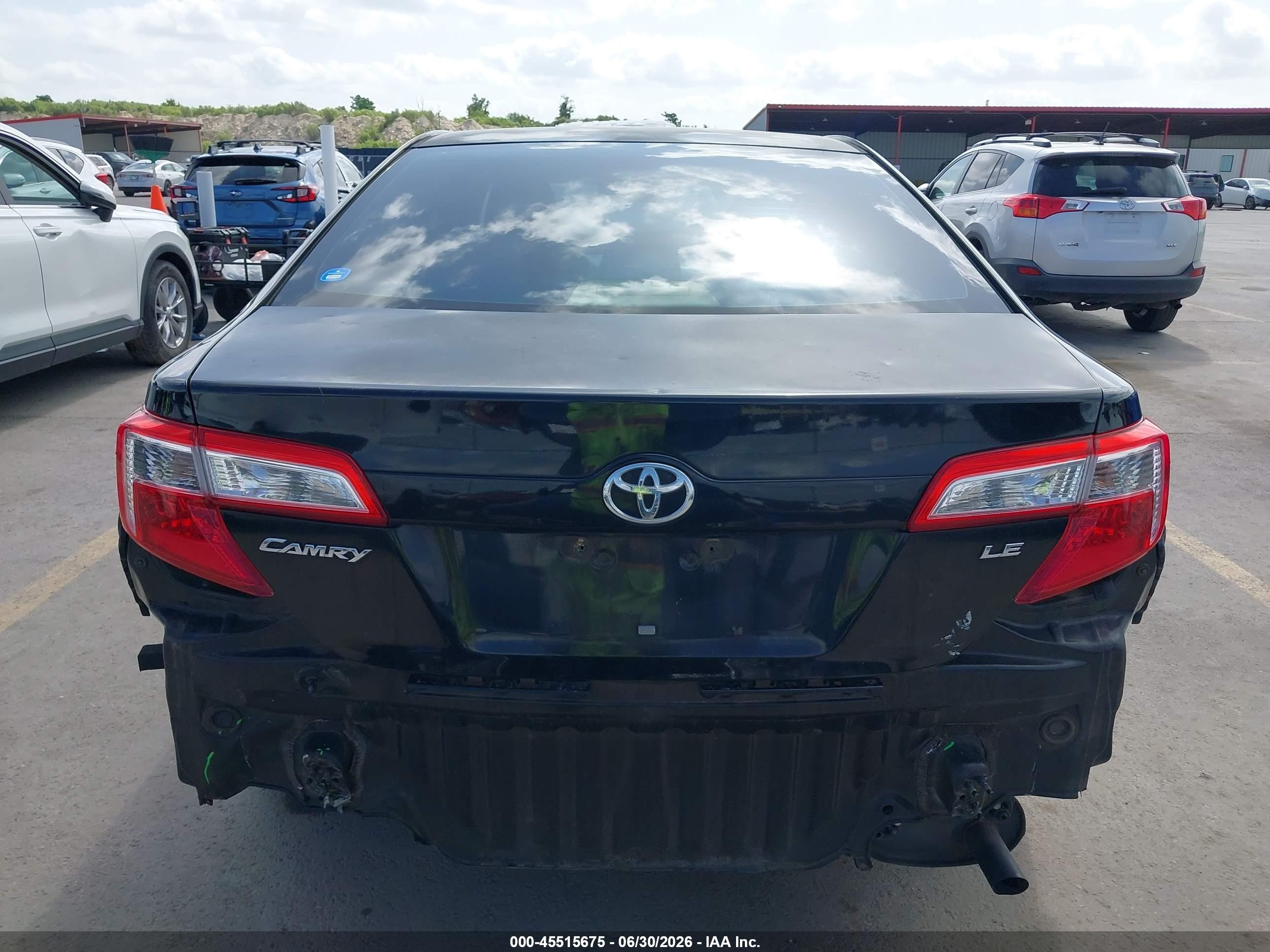 2013 Toyota Camry Le Черный vin: 4T1BF1FK3DU639778
