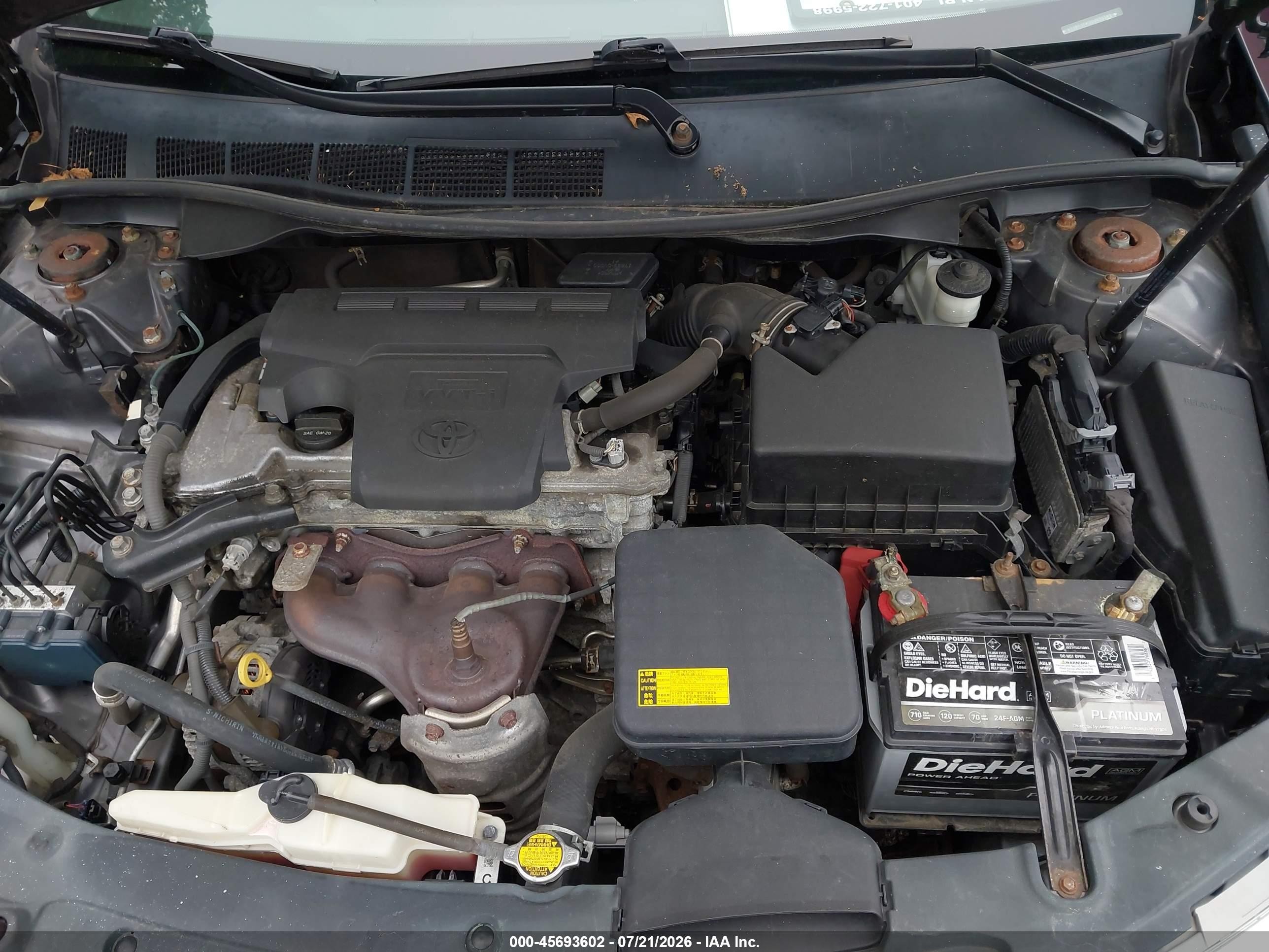 2013 Toyota Camry Le Серый vin: 4T1BF1FK3DU655589